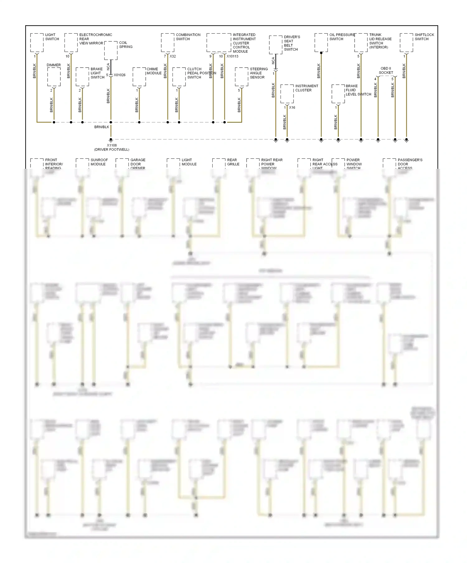 Wiring diagram light switch for BMW 5 series E39 (1995-2000) (2 of 2)