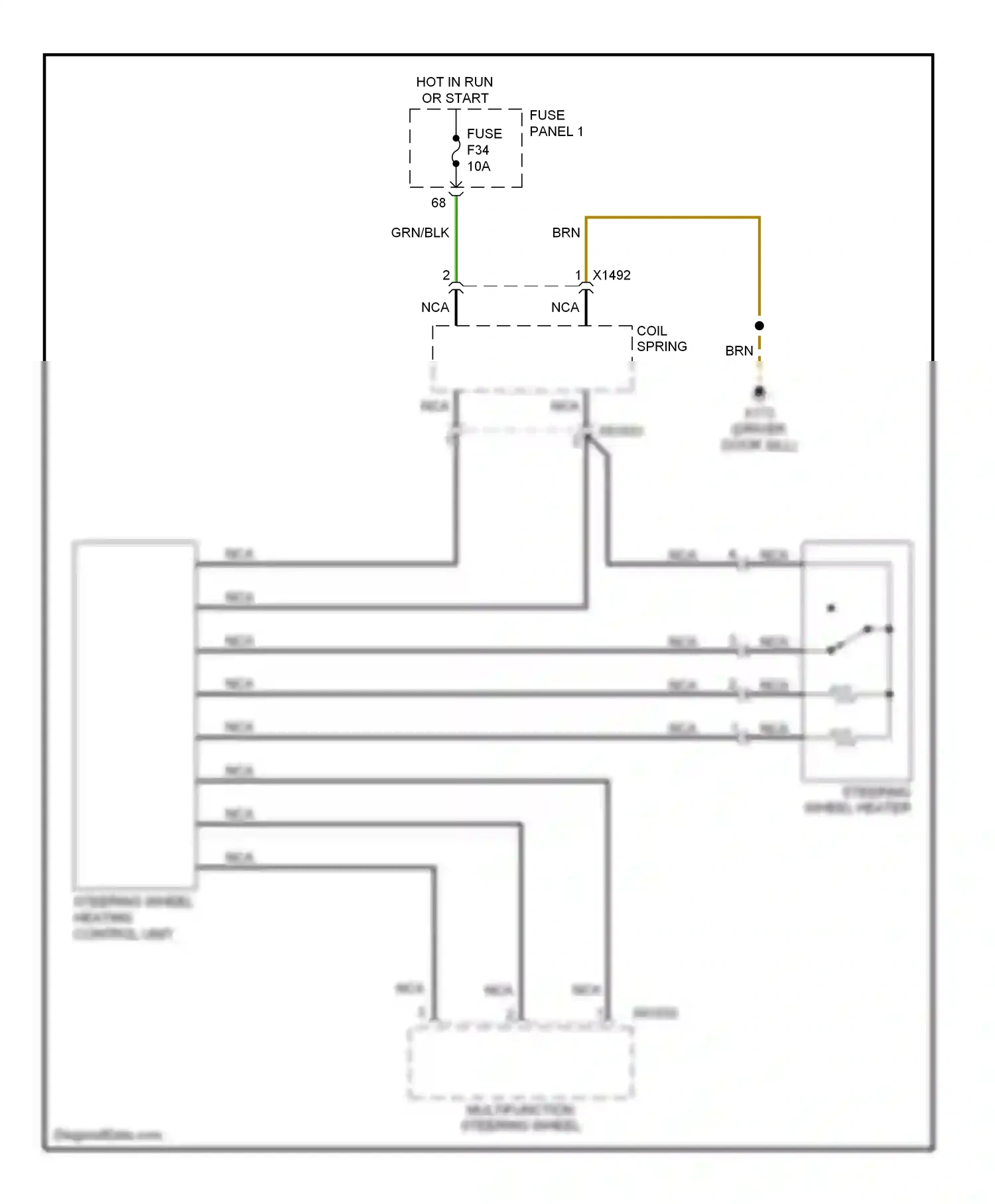 Wiring diagram multifunction steering wheel for BMW 5 series E39 (1995-2000) (1 of 2)