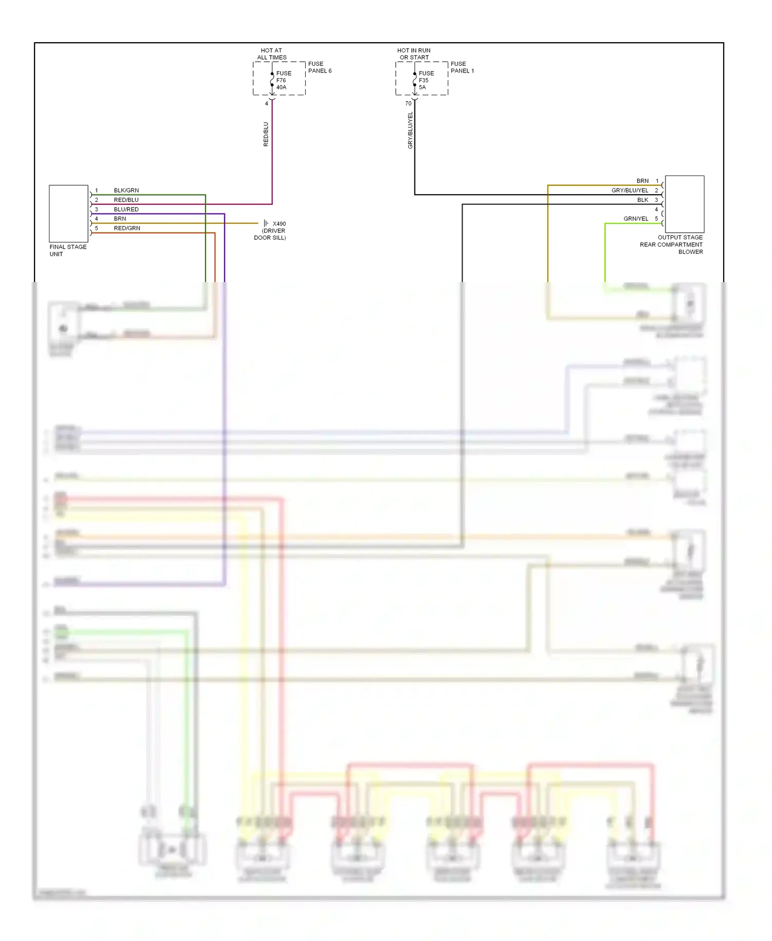 Wiring diagram park heating/ ventilation control module for BMW 5 series E39 (1995-2000) (1 of 2)