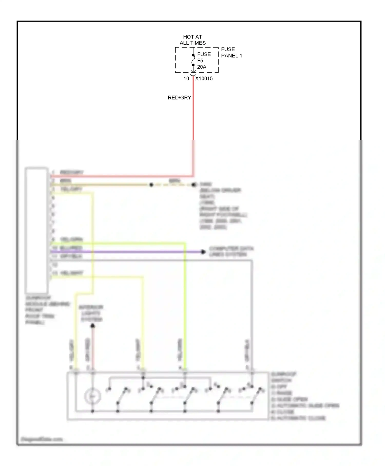 Wiring diagram red/gry for BMW 5 series E39 (1995-2000) (7 of 9)