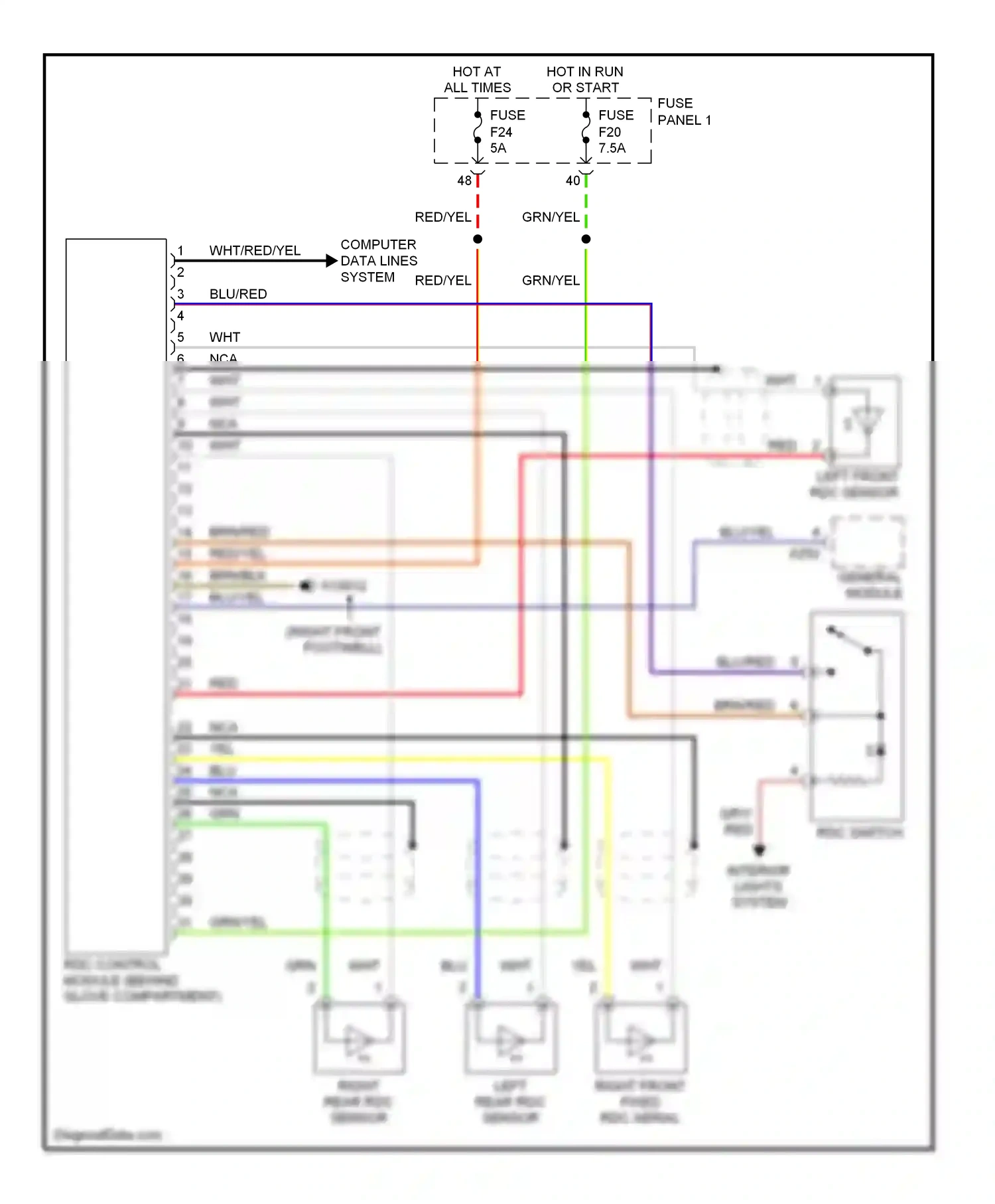 Wiring diagram red/yel for BMW 5 series E39 (1995-2000) (12 of 13)