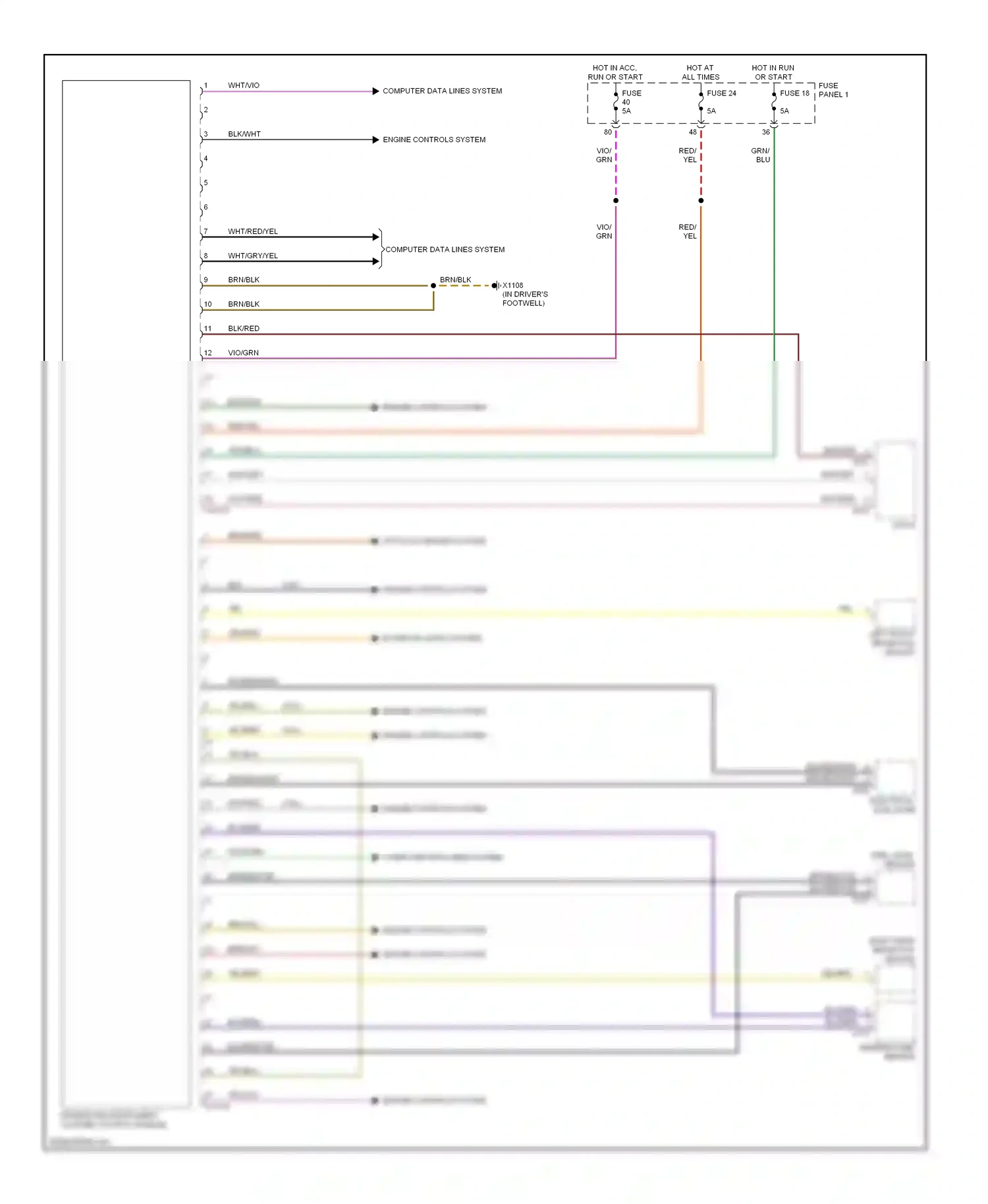 Wiring diagram red/yel for BMW 5 series E39 (1995-2000) (7 of 13)