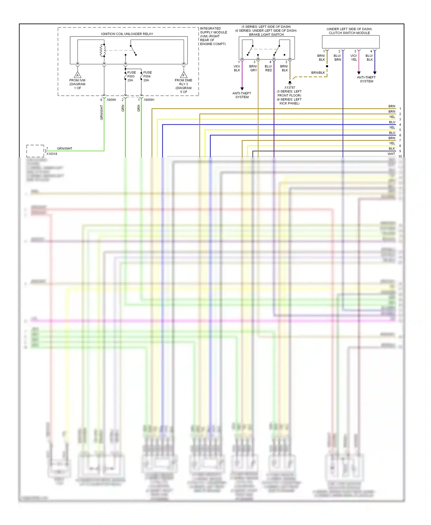 Wiring diagram blu/red for BMW 5 series E60/E61 facelift (2007-2010) (76 of 77)