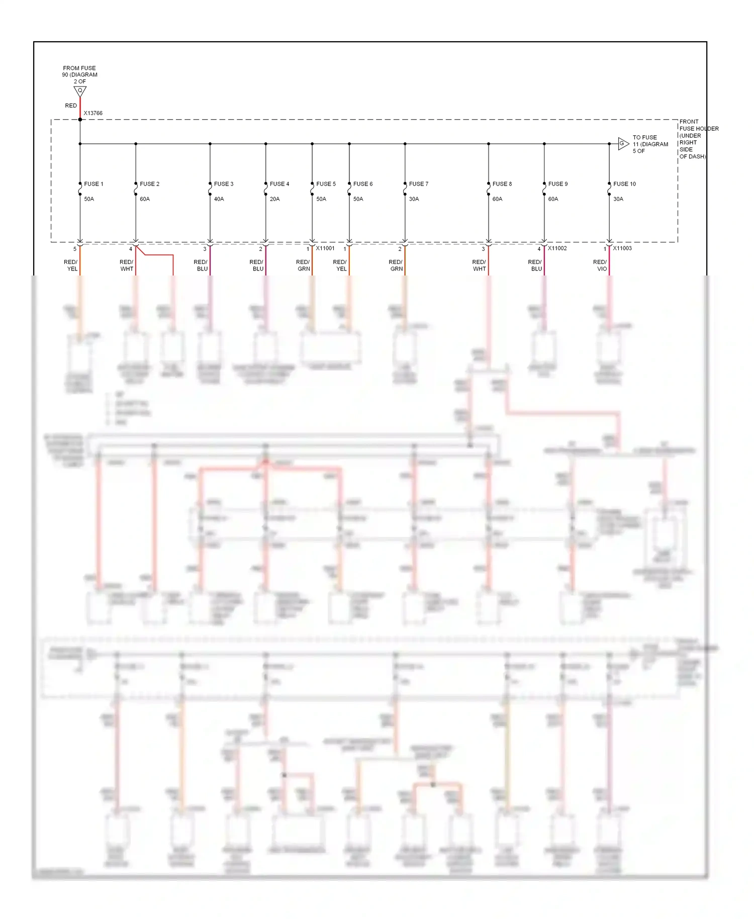 Wiring diagram body-gateway module for BMW 5 series E60/E61 facelift (2007-2010) (2 of 3)