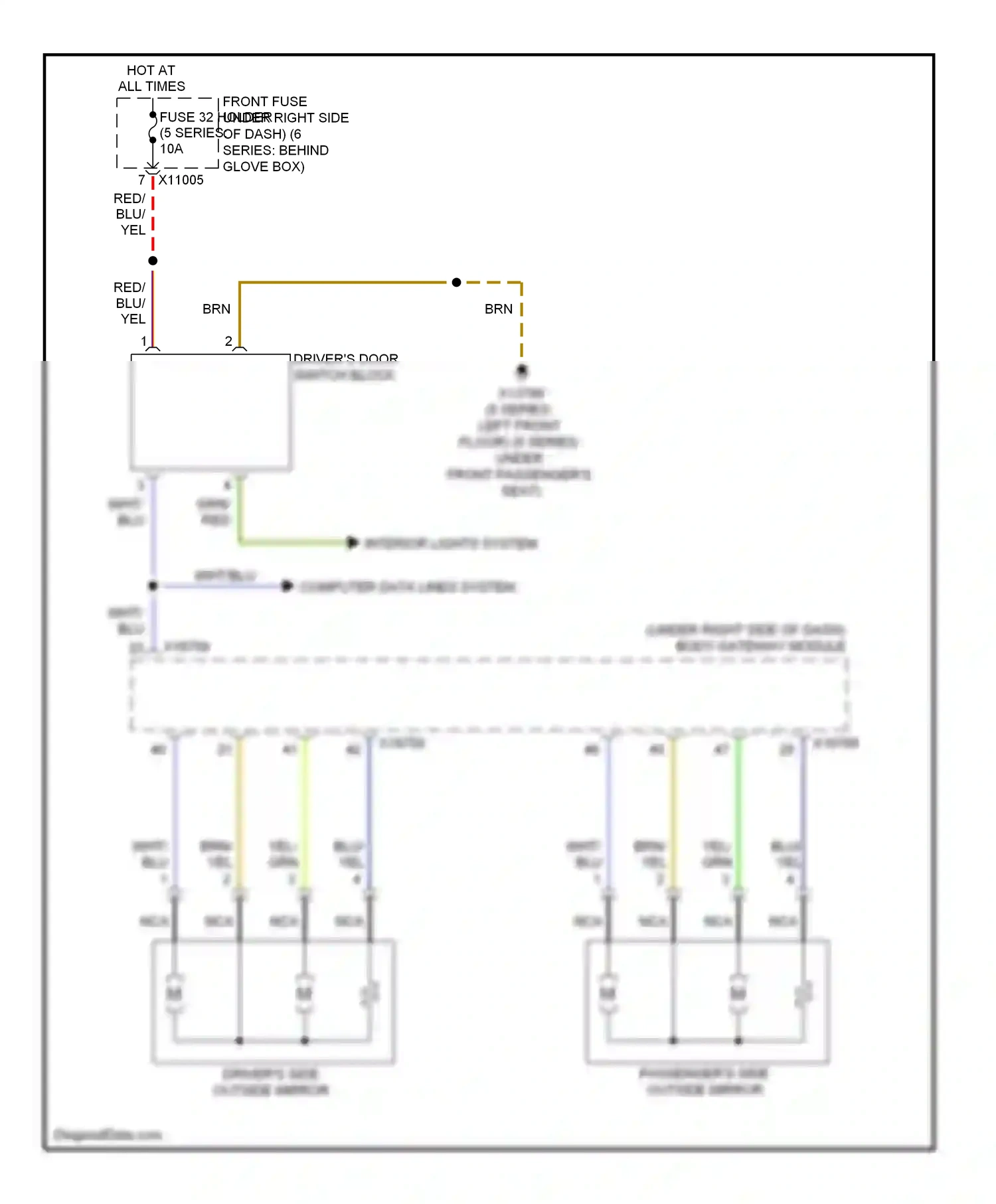 Wiring diagram brn for BMW 5 series E60/E61 facelift (2007-2010) (79 of 138)