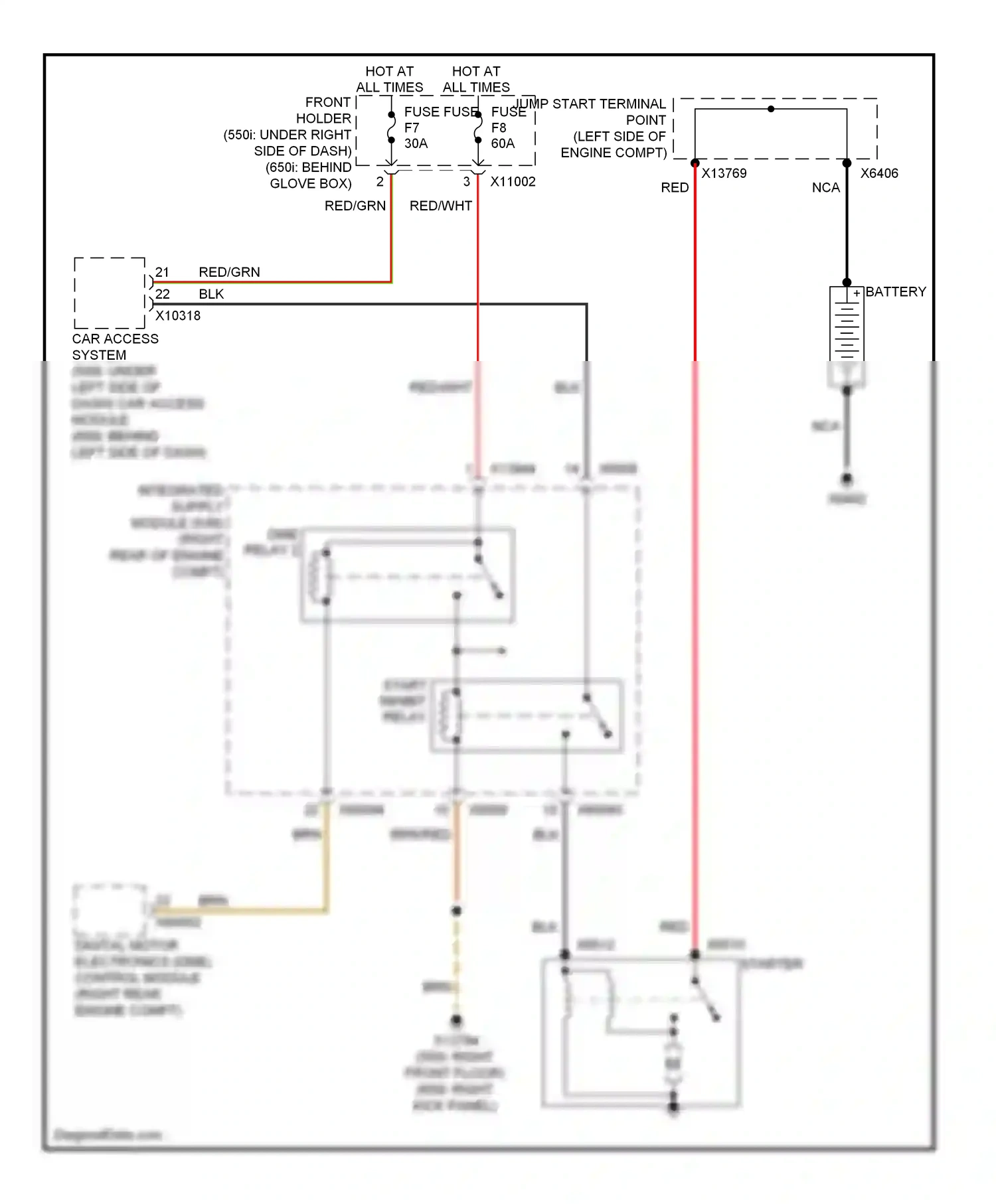 Wiring diagram left side of dash) car access module for BMW 5 series E60/E61 facelift (2007-2010) (1 of 1)