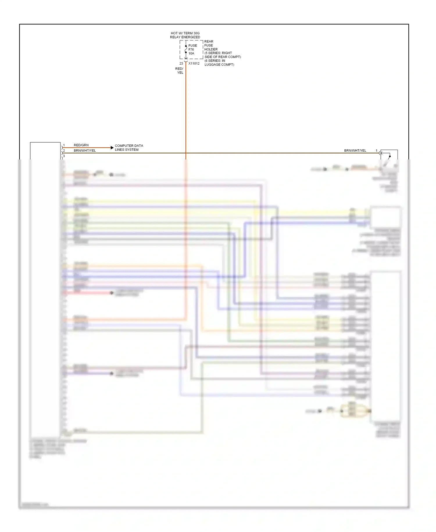 Wiring diagram of engine compt) for BMW 5 series E60/E61 facelift (2007-2010) (1 of 1)