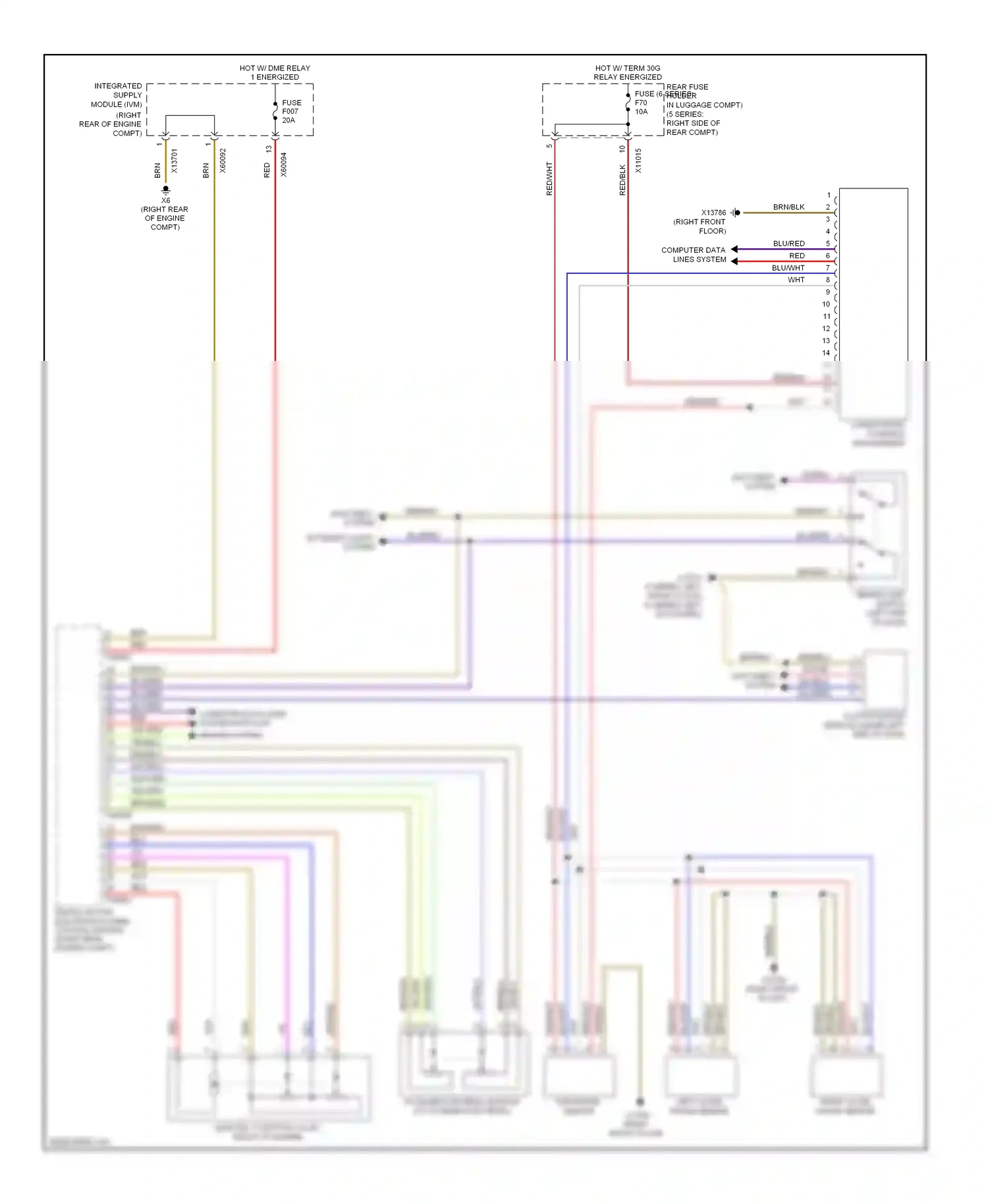 Wiring diagram red for BMW 5 series E60/E61 facelift (2007-2010) (13 of 119)