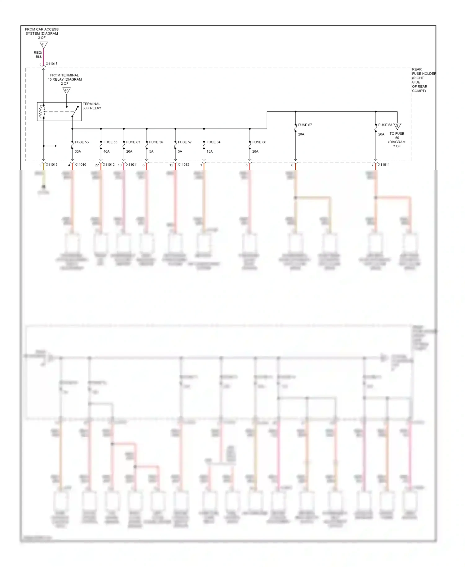 Wiring diagram red for BMW 5 series E60/E61 facelift (2007-2010) (54 of 119)