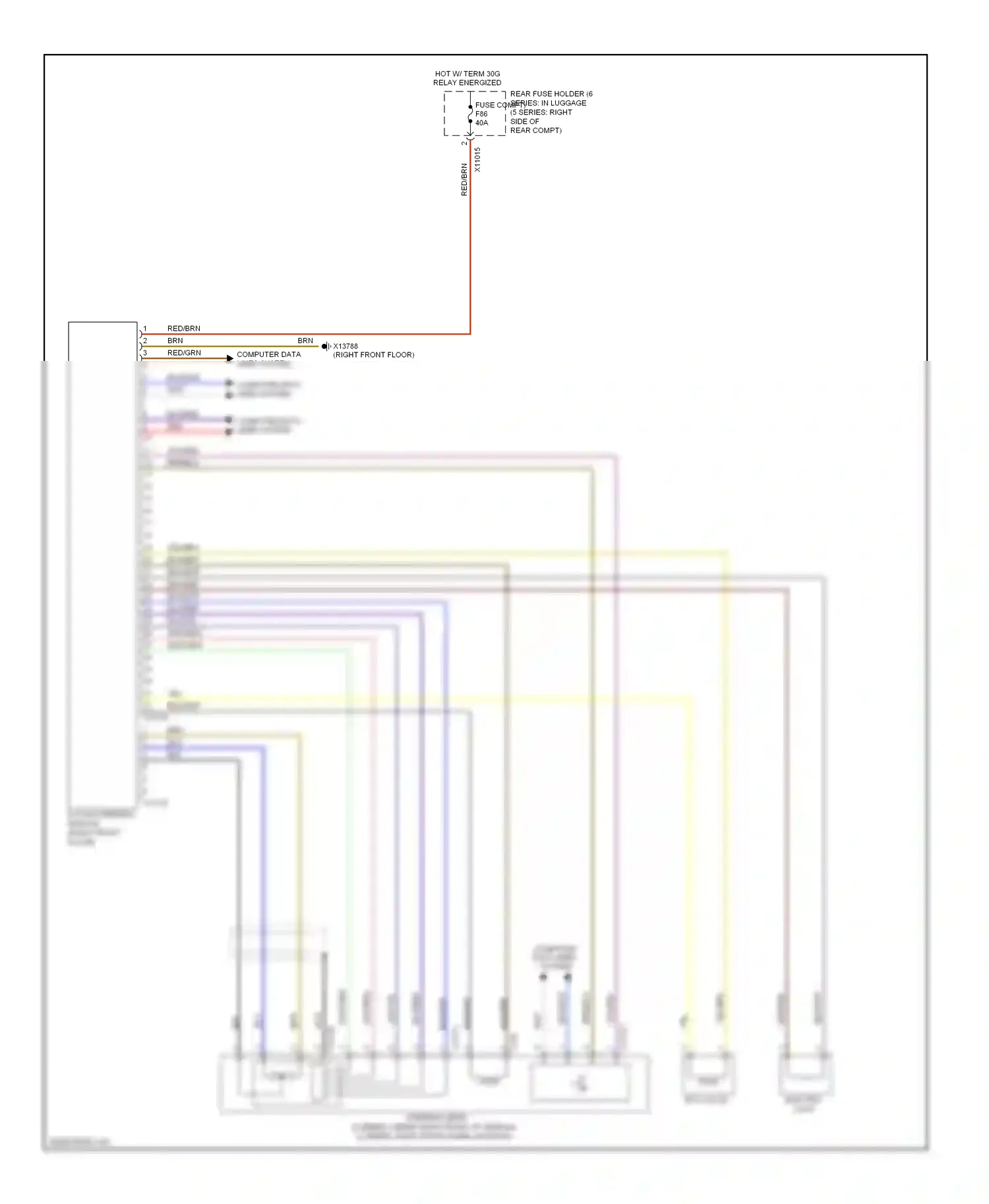 Wiring diagram red/brn for BMW 5 series E60/E61 facelift (2007-2010) (7 of 46)