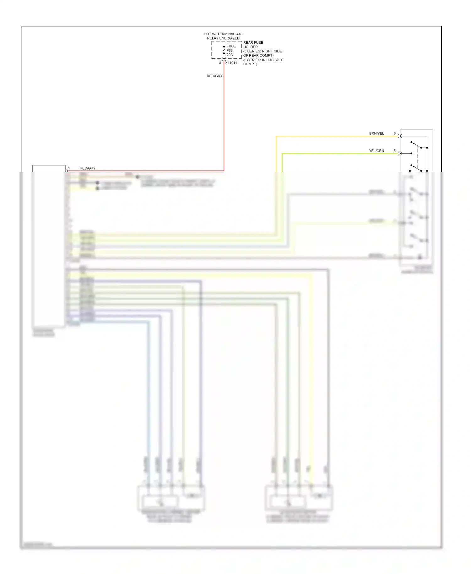 Wiring diagram red/gry for BMW 5 series E60/E61 facelift (2007-2010) (5 of 8)