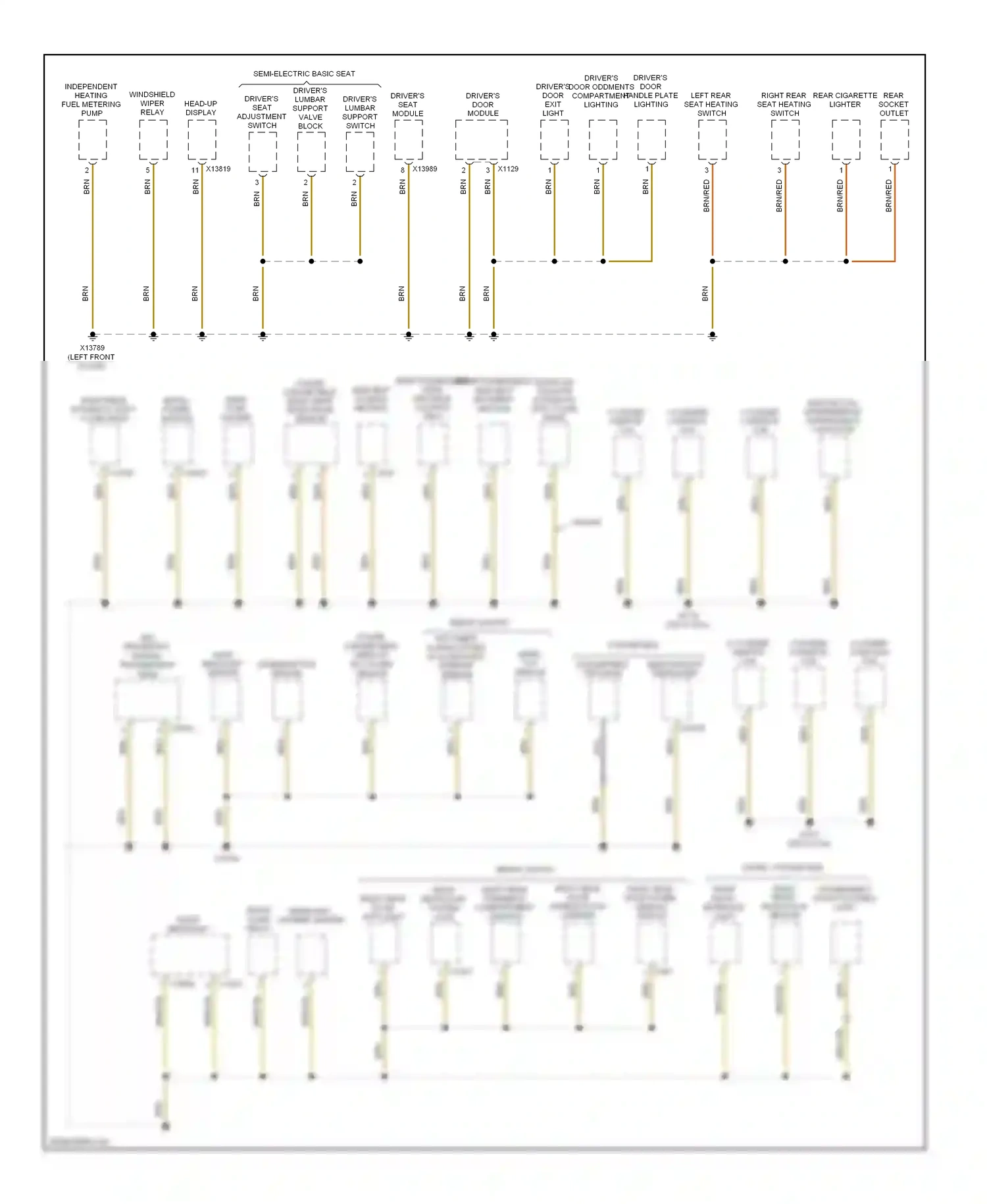 Wiring diagram right rear door exit light for BMW 5 series E60/E61 facelift (2007-2010) (1 of 1)