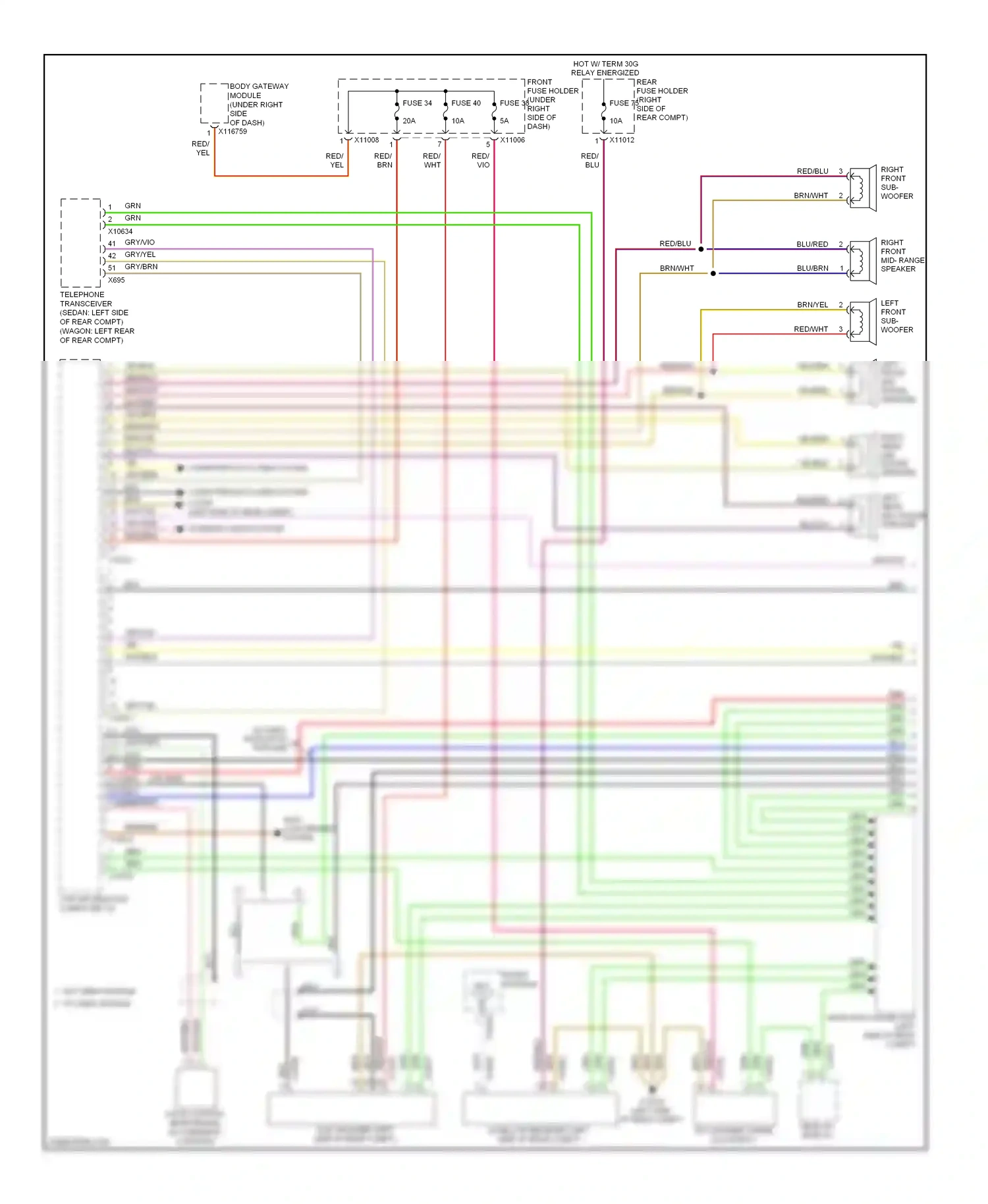 Wiring diagram sdars antenna sat for BMW 5 series E60/E61 facelift (2007-2010) (2 of 4)