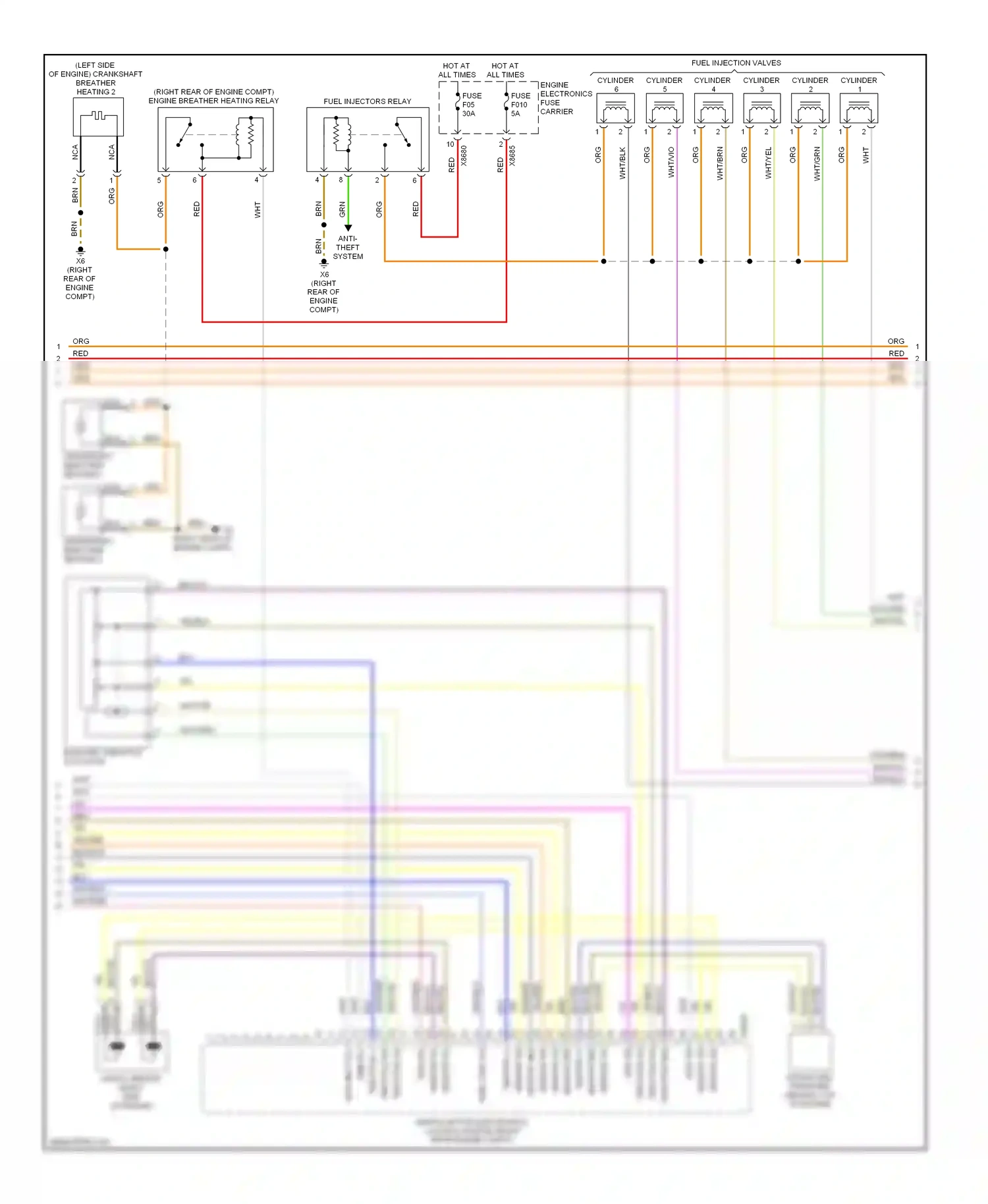 BMW 5 series E60/E61 facelift (2007-2010) sensor wiring diagram  (1 of 1)