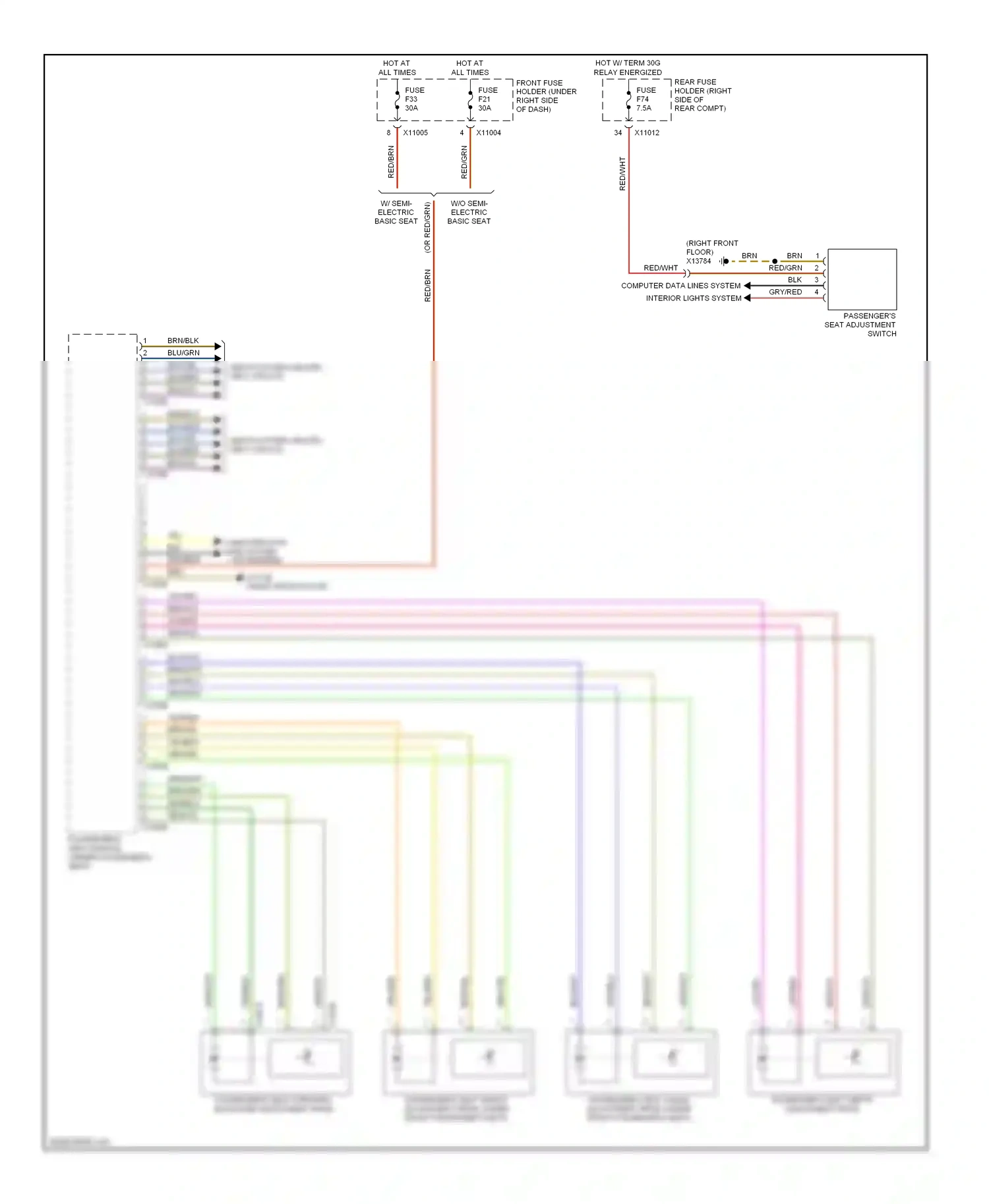 Wiring diagram w/ semi- electric basic seat for BMW 5 series E60/E61 facelift (2007-2010) (7 of 11)