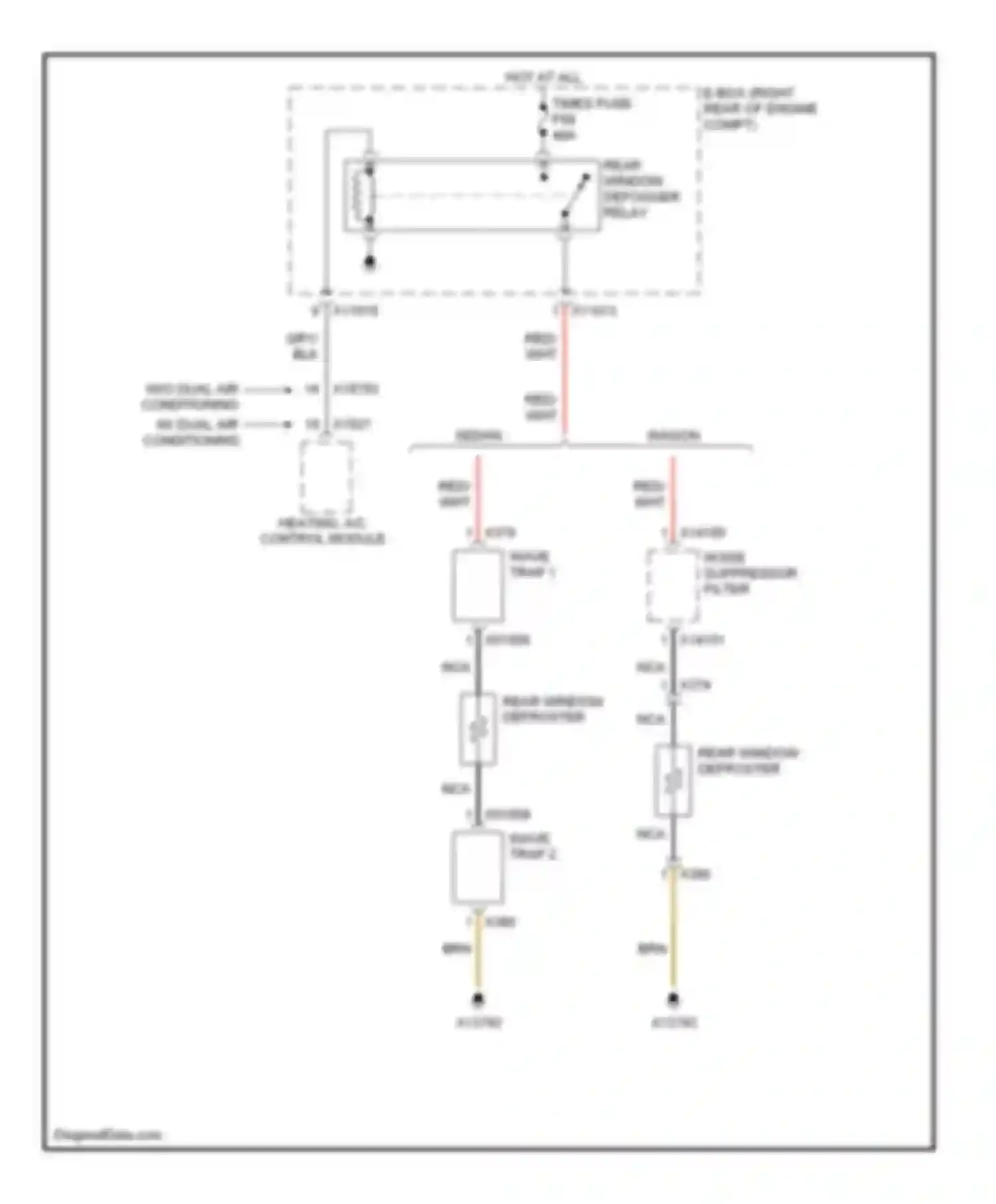 5 series BMW E60/E61 (2002-2007): Defoggers circuit