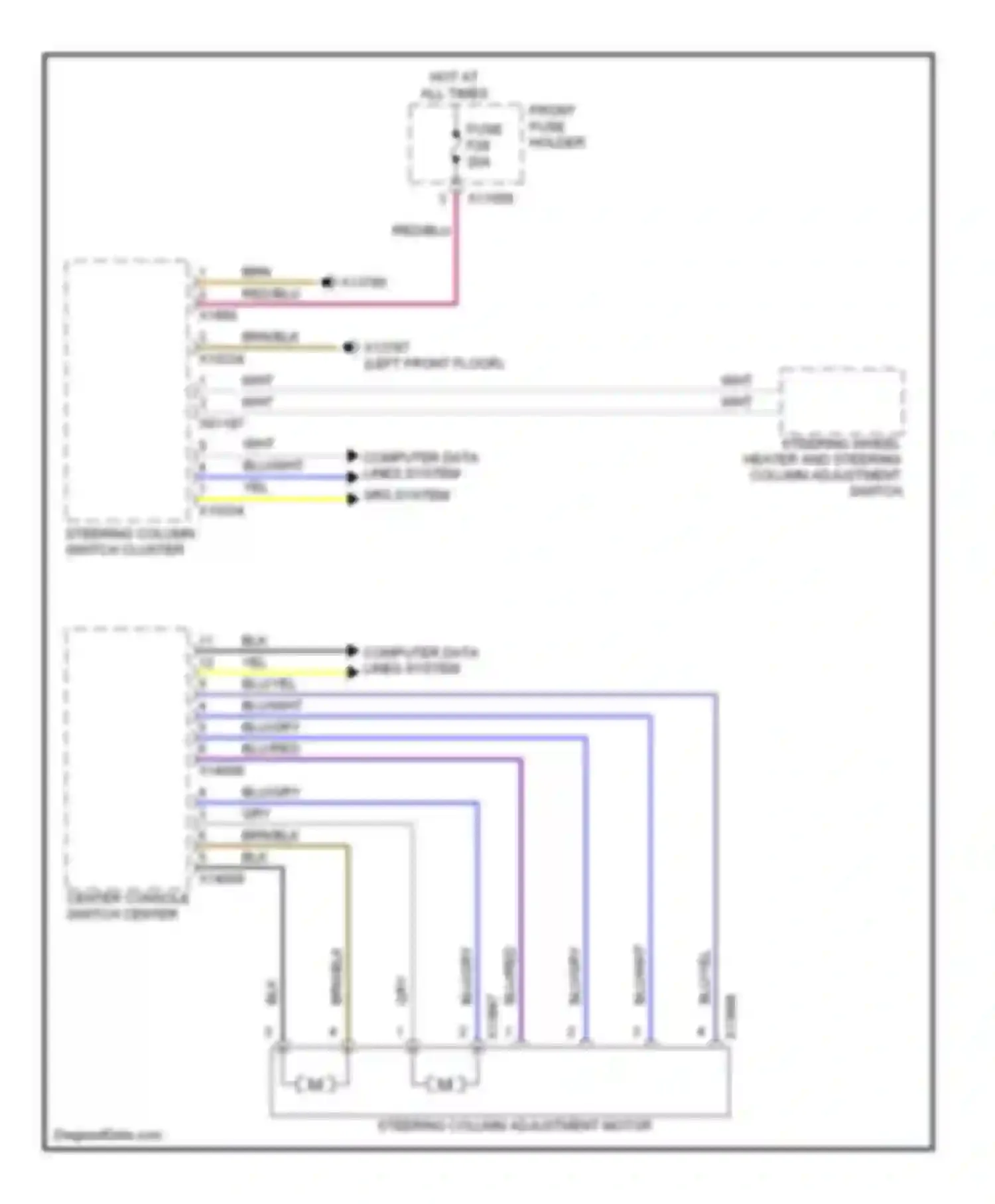 5 series BMW E60/E61 (2002-2007): Steering column memory circuit
