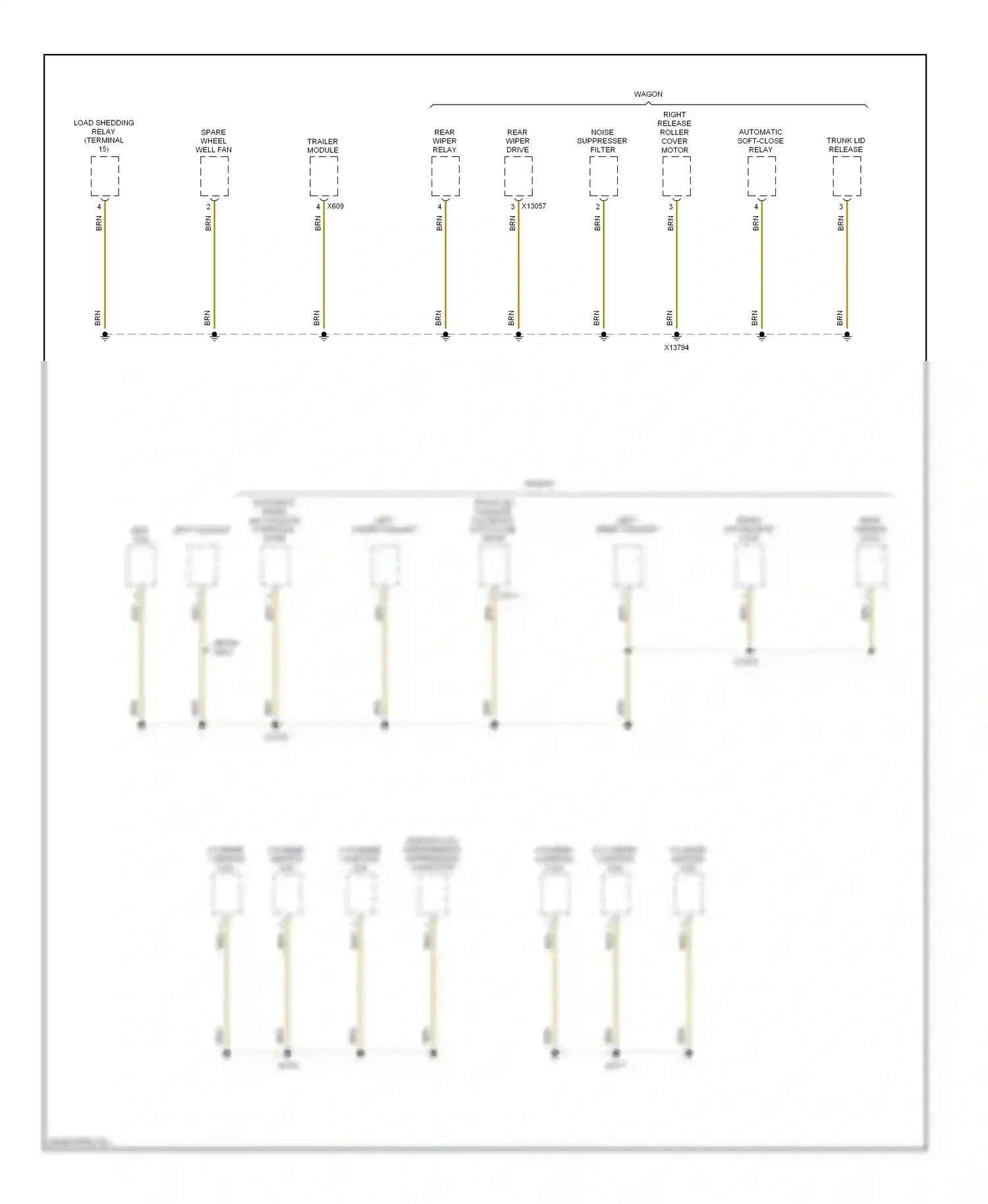 BMW 5 series E60/E61 (2002-2007) automatic soft-close relay wiring diagram  (1 of 4)