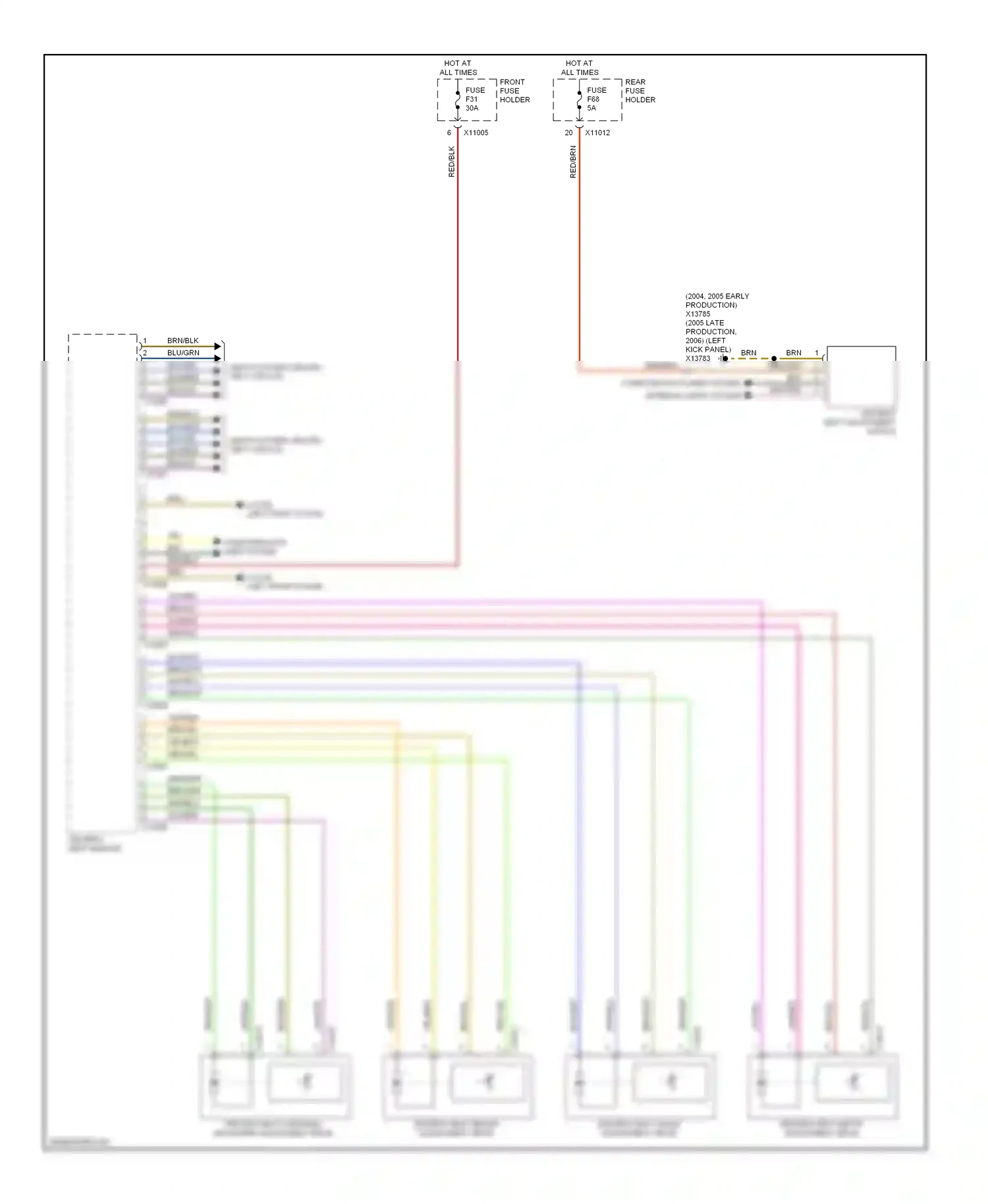 BMW 5 series E60/E61 (2002-2007) computer data lines system interior lights system wiring diagram  (2 of 4)