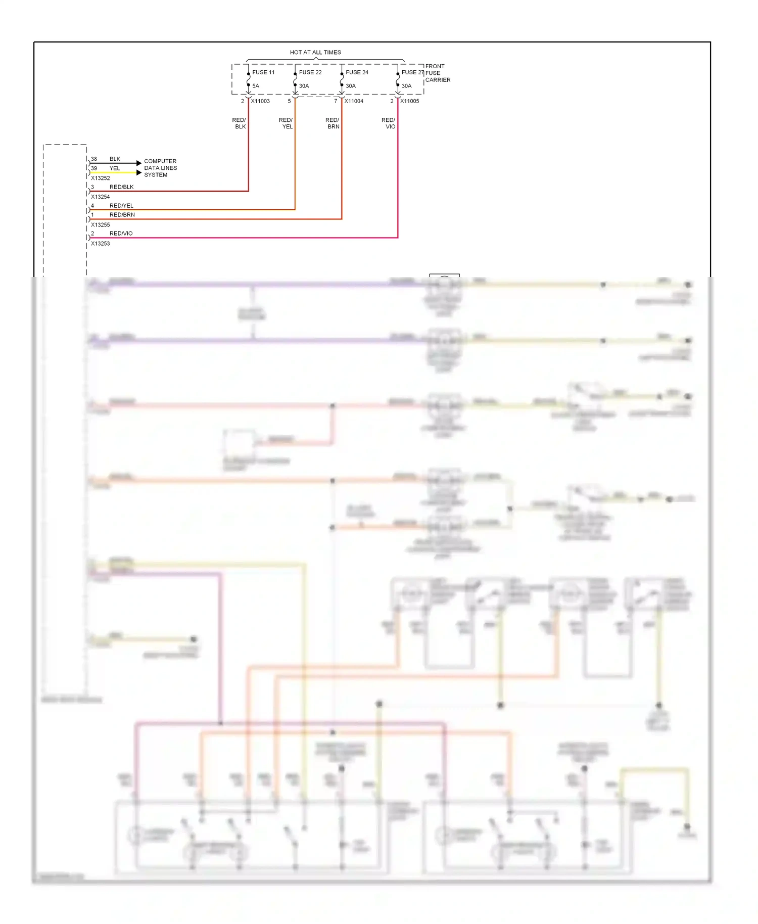 BMW 5 series E60/E61 (2002-2007) computer data lines system wiring diagram  (21 of 75)