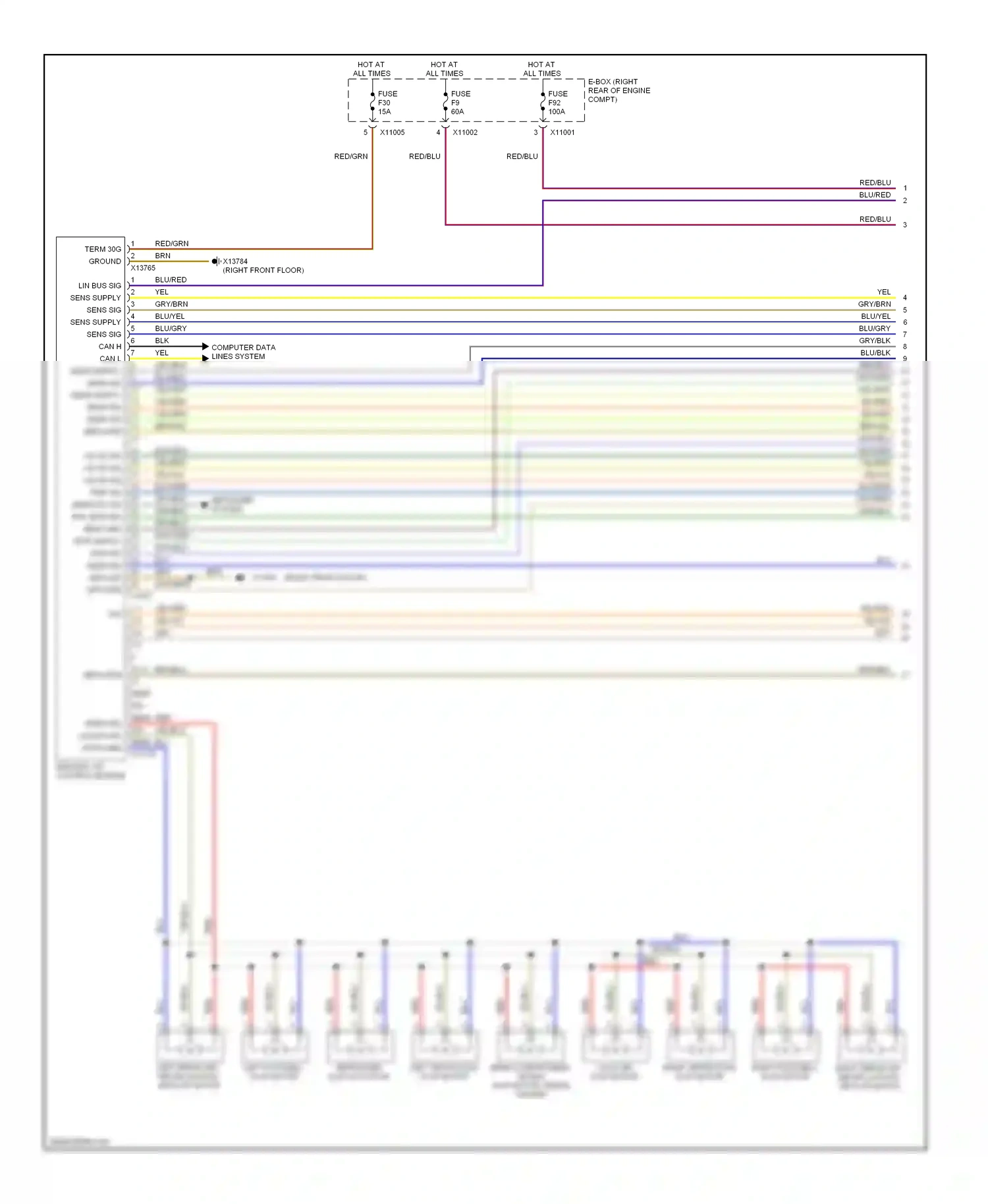 BMW 5 series E60/E61 (2002-2007) computer data lines system wiring diagram  (2 of 75)