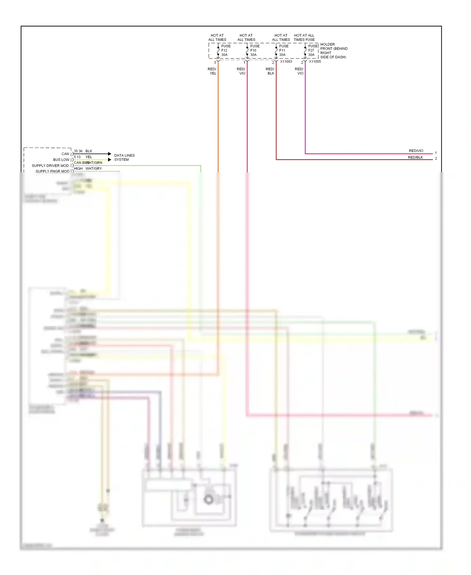BMW 5 series E60/E61 (2002-2007) data lines system wiring diagram  (1 of 1)