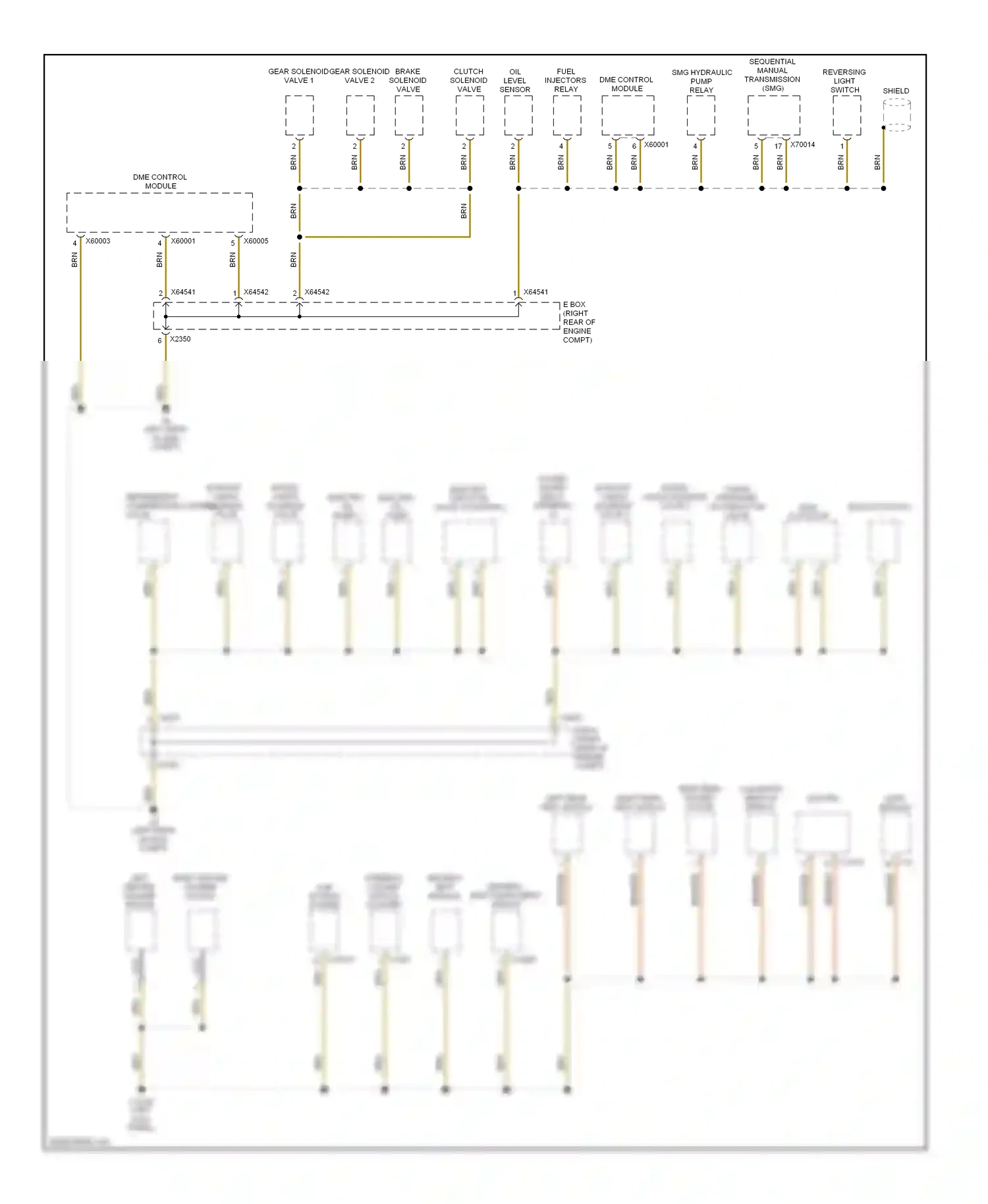 BMW 5 series E60/E61 (2002-2007) dme control module wiring diagram  (1 of 4)