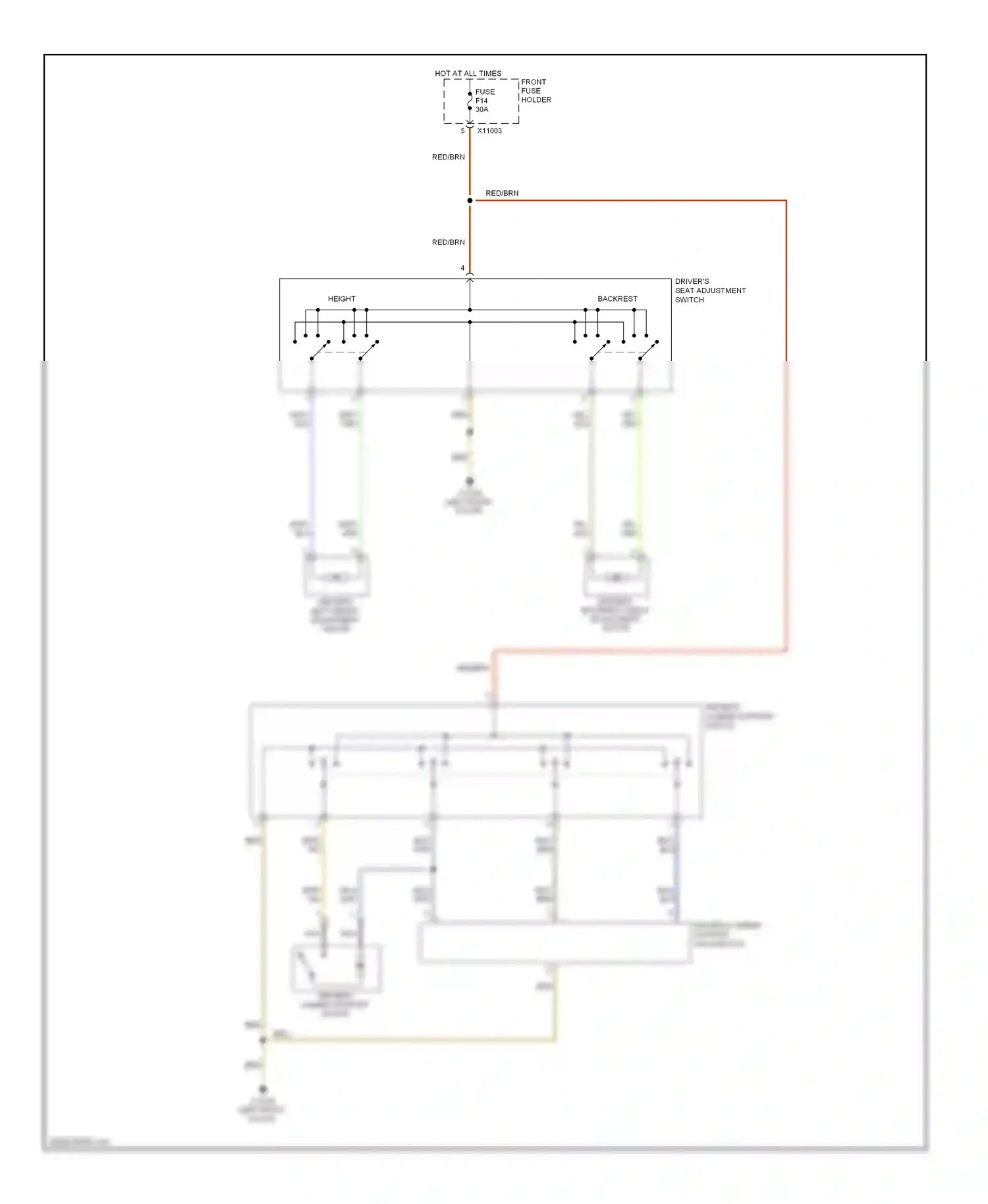BMW 5 series E60/E61 (2002-2007) driver's lumbar support motor wiring diagram  (1 of 1)