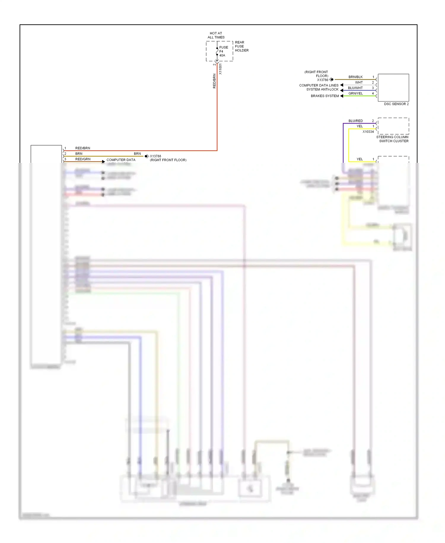BMW 5 series E60/E61 (2002-2007) electric lock wiring diagram  (1 of 1)