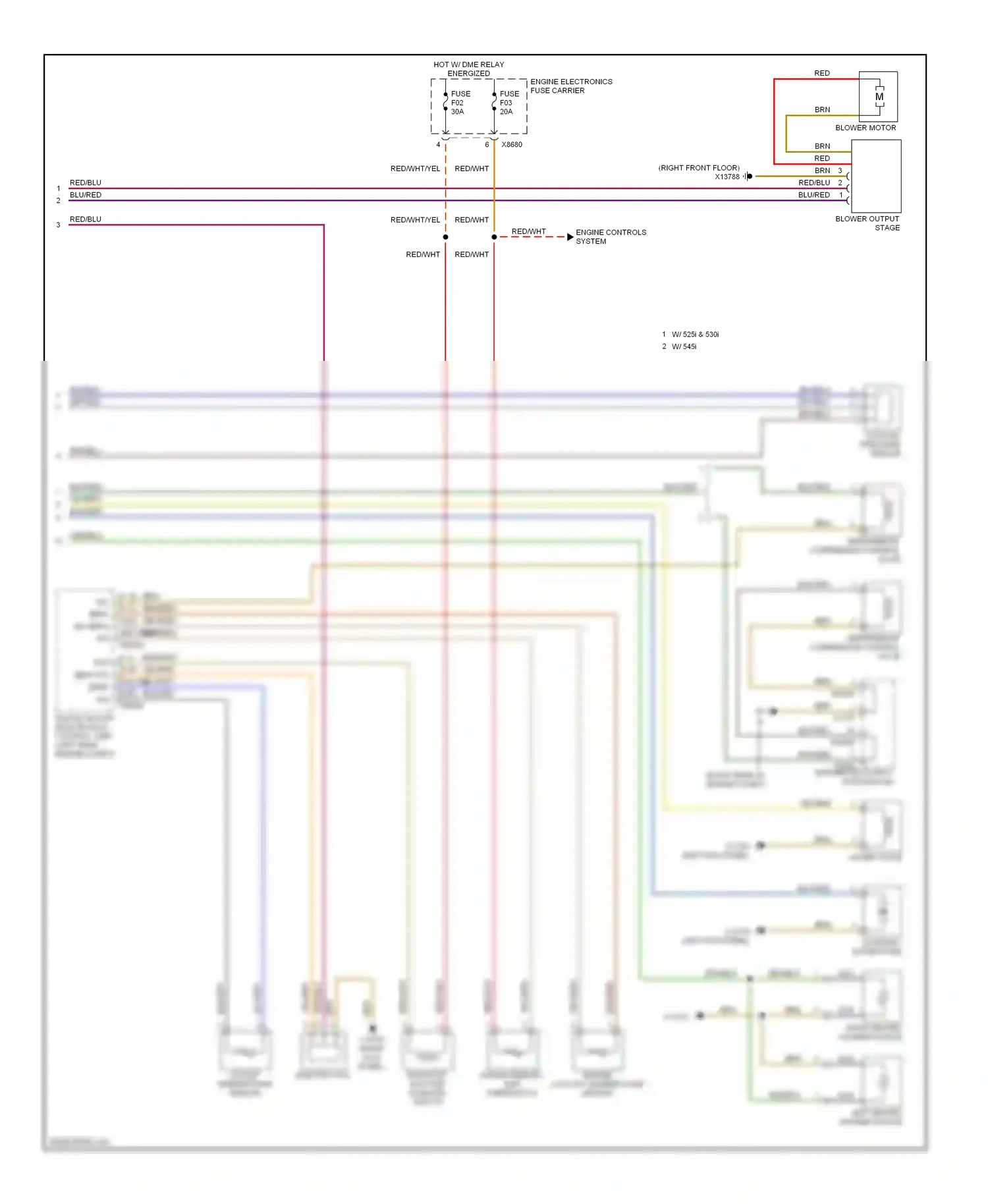 BMW 5 series E60/E61 (2002-2007) engine coolant temperature sensor wiring diagram  (2 of 6)