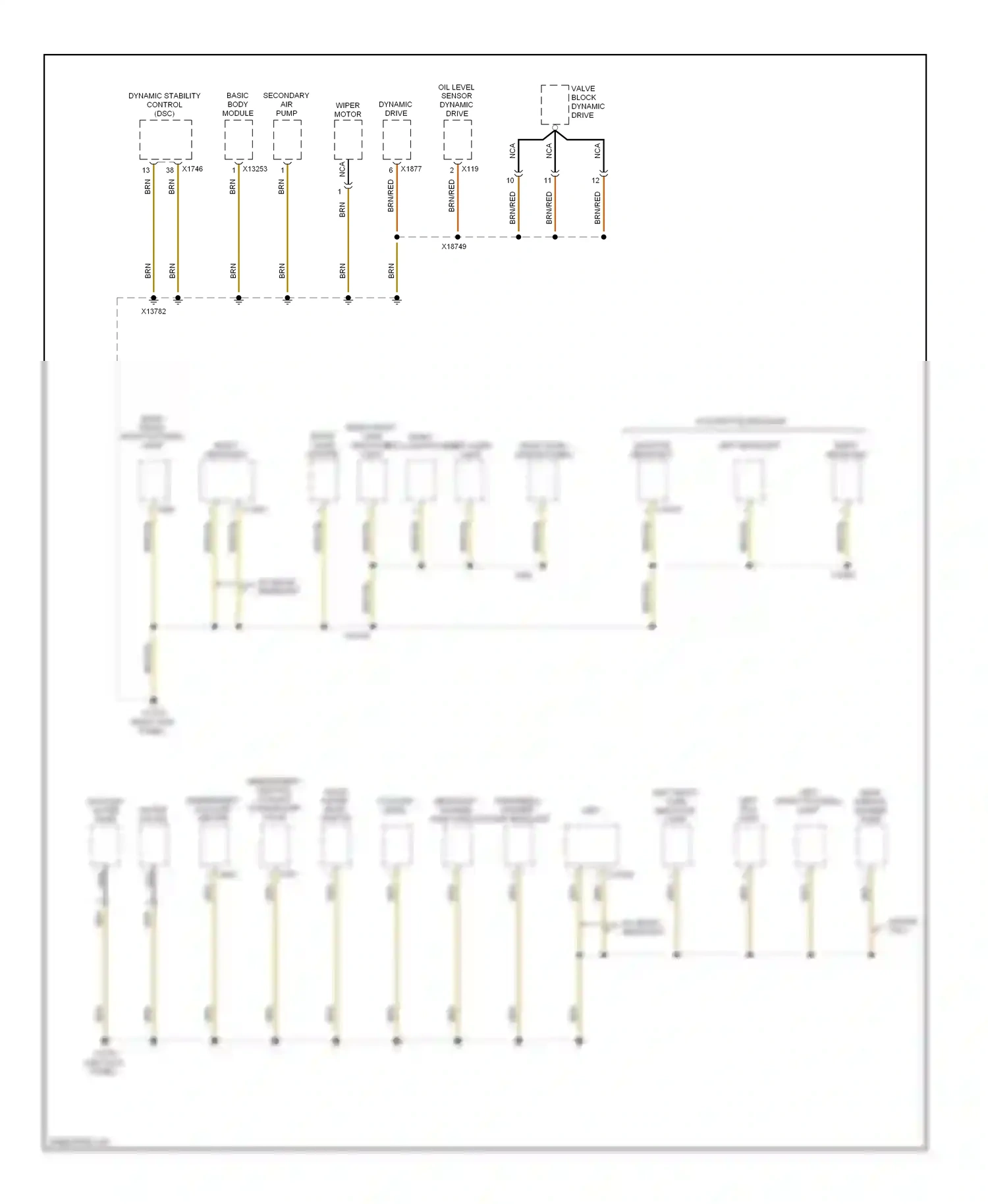 BMW 5 series E60/E61 (2002-2007) left headlight wiring diagram  (4 of 6)