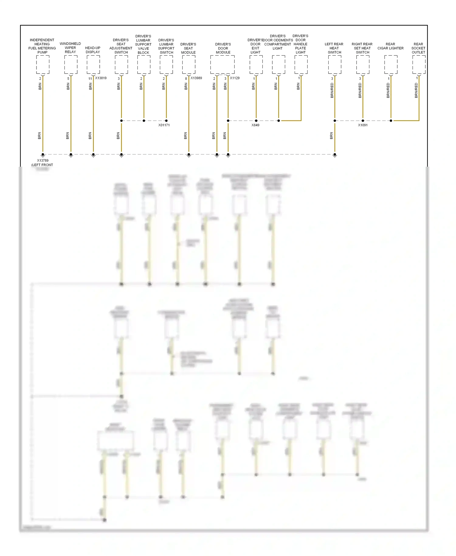 BMW 5 series E60/E61 (2002-2007) left rear heat switch wiring diagram  (2 of 2)