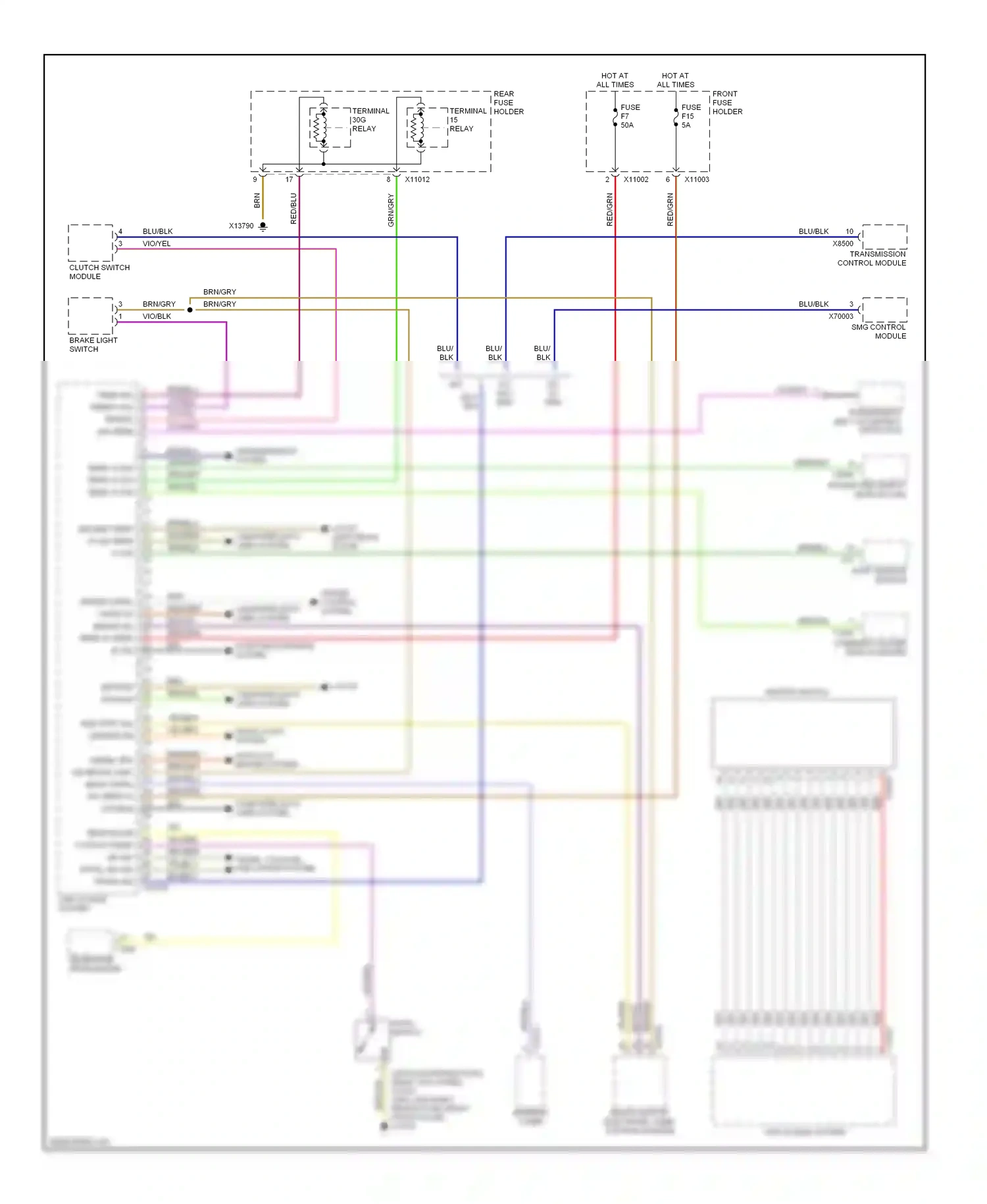 BMW 5 series E60/E61 (2002-2007) light module module wiring diagram  (1 of 1)
