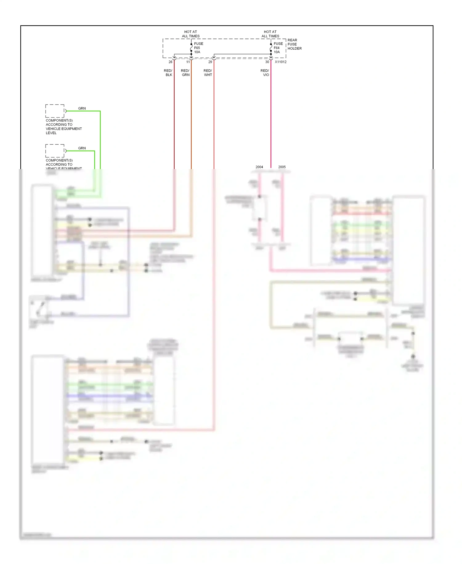BMW 5 series E60/E61 (2002-2007) light switch unit wiring diagram  (1 of 6)