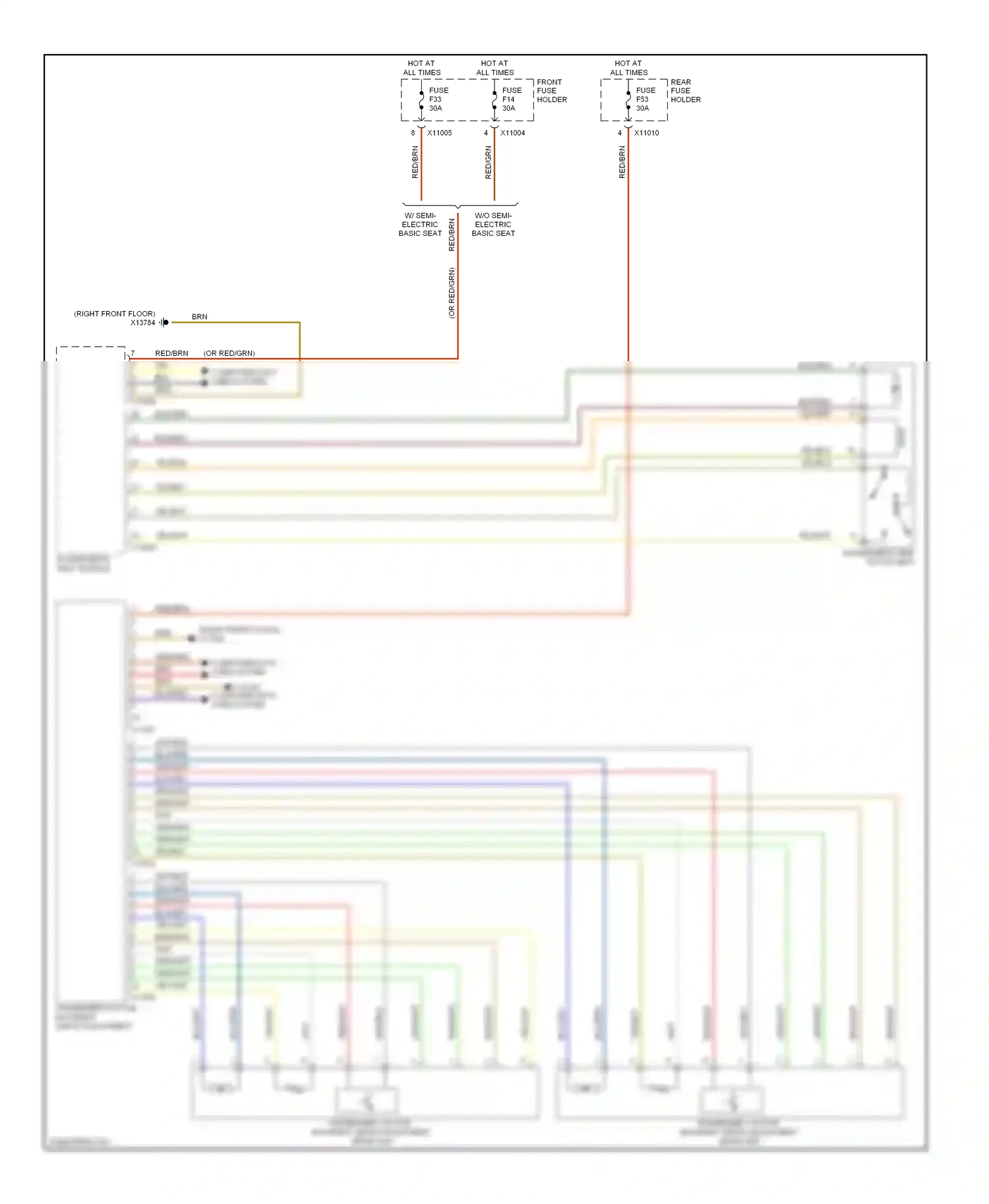 BMW 5 series E60/E61 (2002-2007) passenger's active backrest width adjustment wiring diagram  (1 of 1)