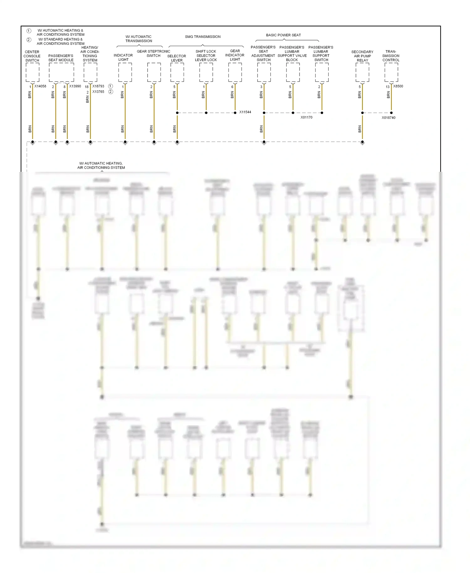 BMW 5 series E60/E61 (2002-2007) passenger's seat adjustment switch wiring diagram  (1 of 9)