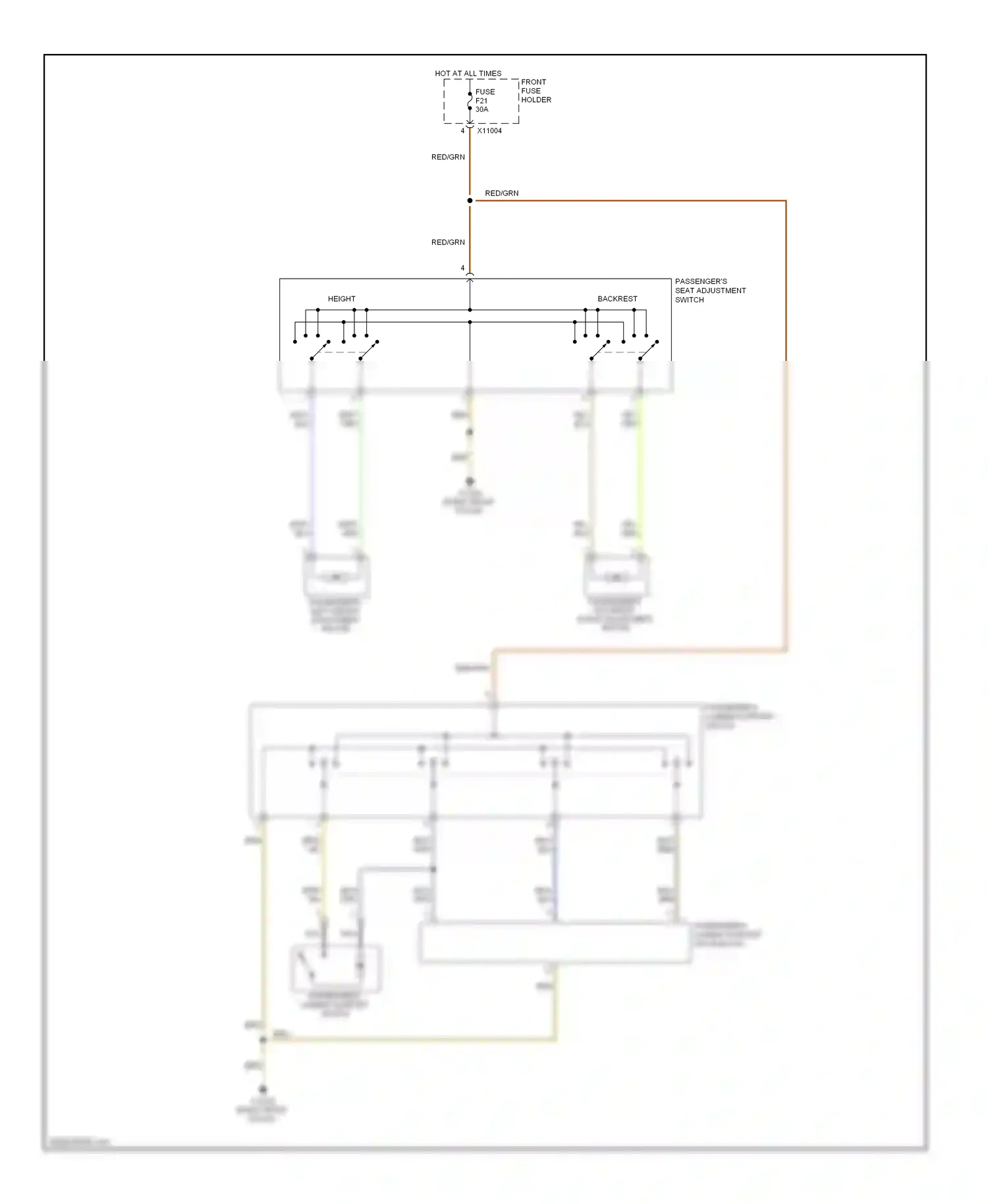 BMW 5 series E60/E61 (2002-2007) passenger's seat adjustment switch wiring diagram  (4 of 9)