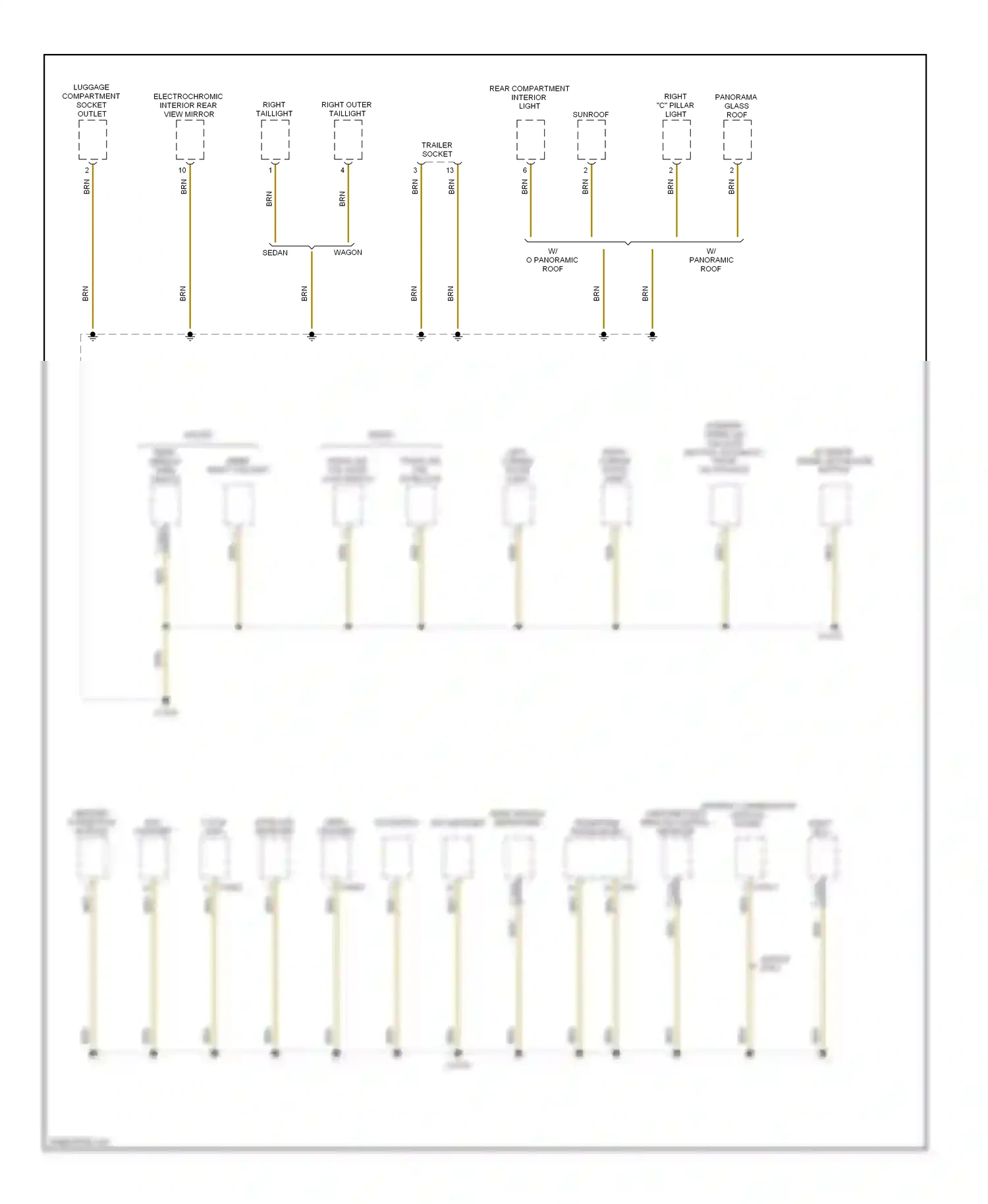 BMW 5 series E60/E61 (2002-2007) rear compartment interior light wiring diagram  (1 of 3)