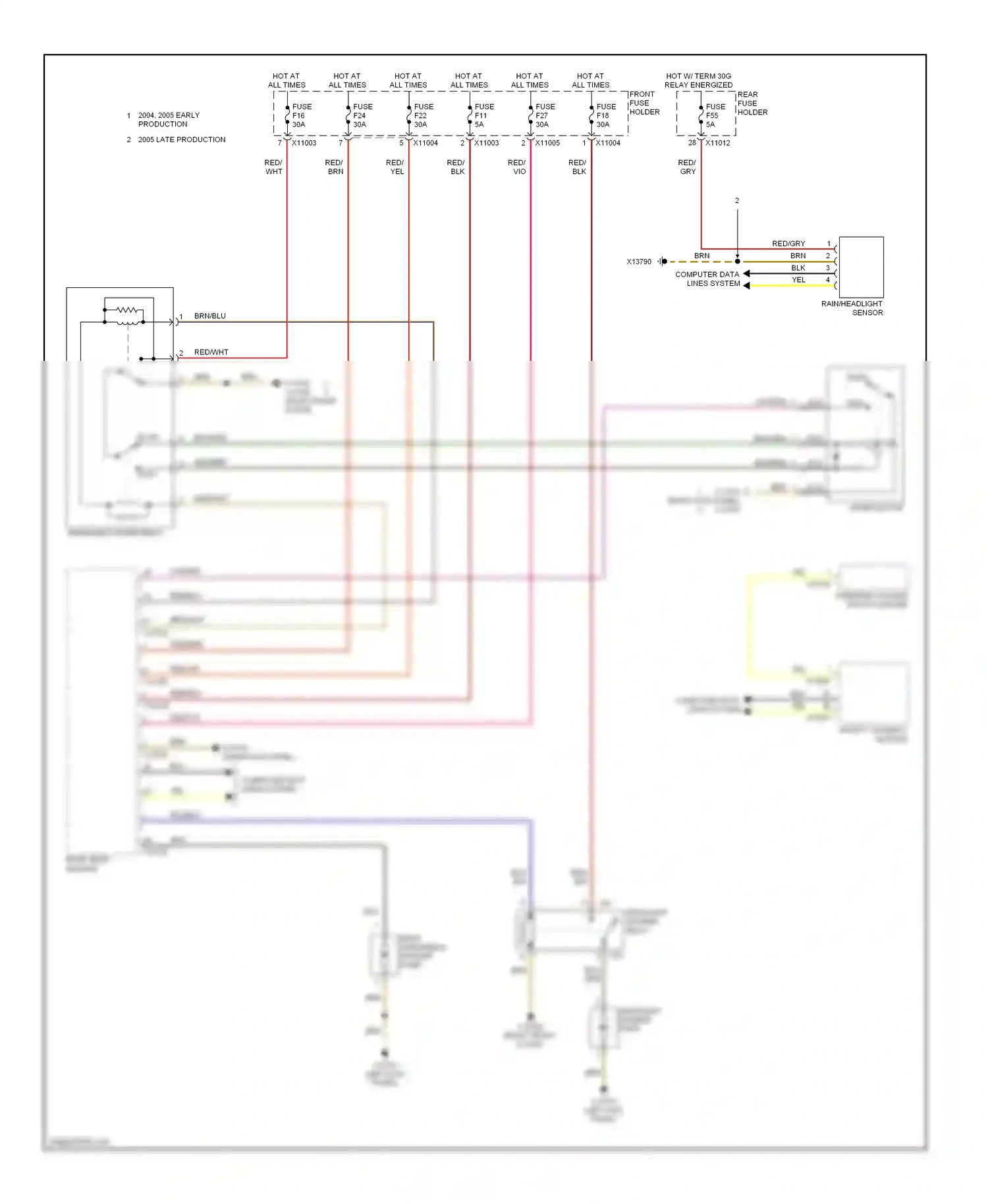 BMW 5 series E60/E61 (2002-2007) red/wht wiring diagram  (33 of 50)
