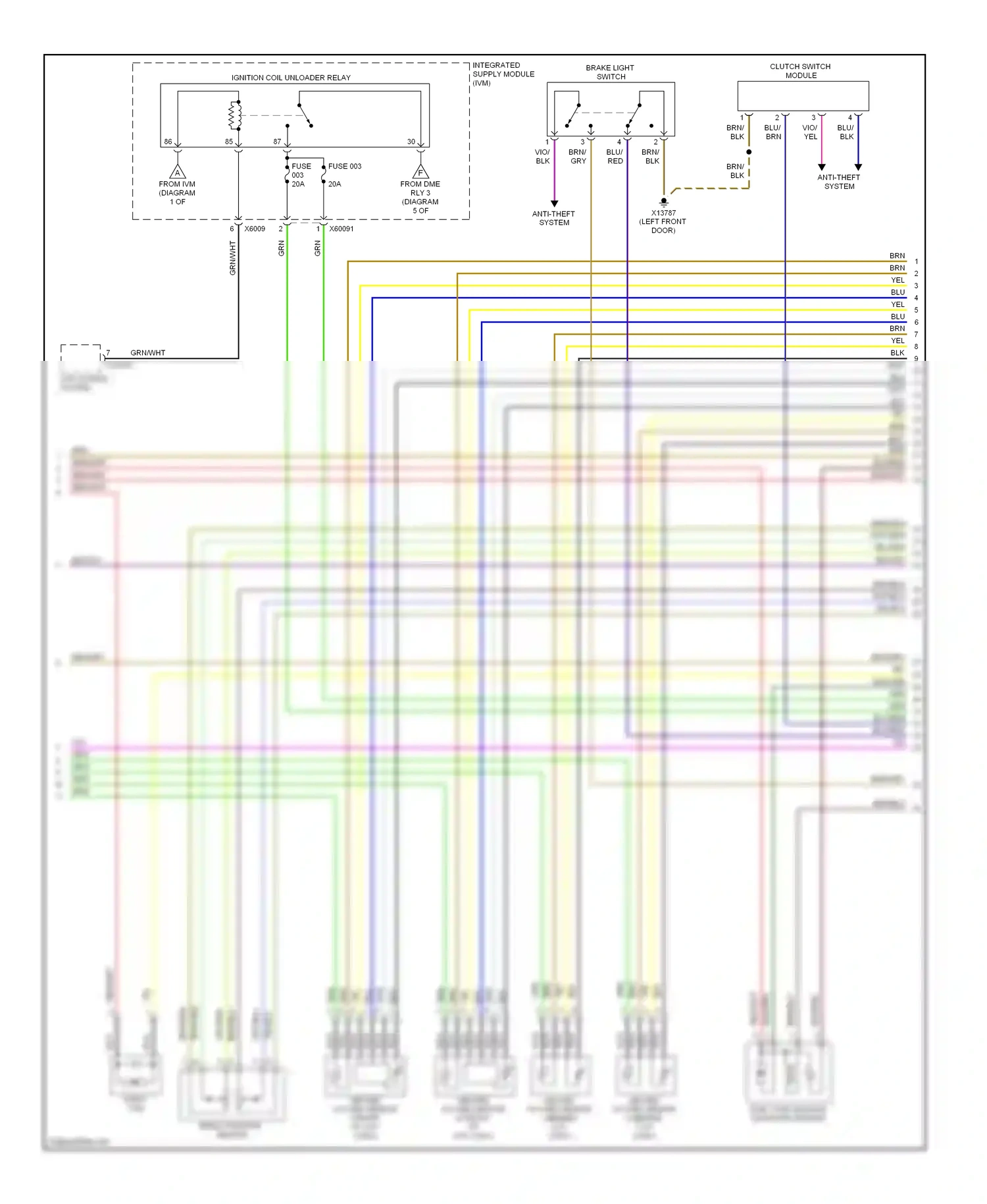 BMW 5 series E60/E61 (2002-2007) red/wht wiring diagram  (50 of 50)
