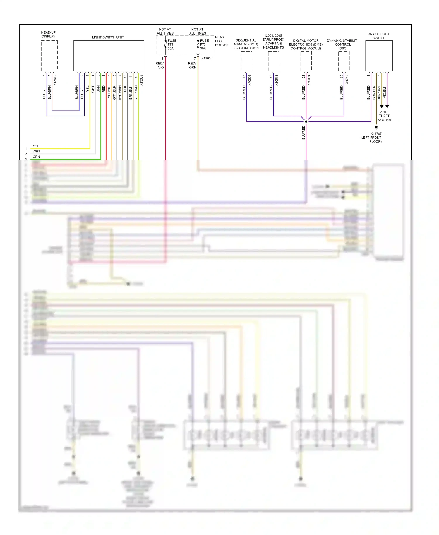 BMW 5 series E60/E61 (2002-2007) reverse wiring diagram  (1 of 3)