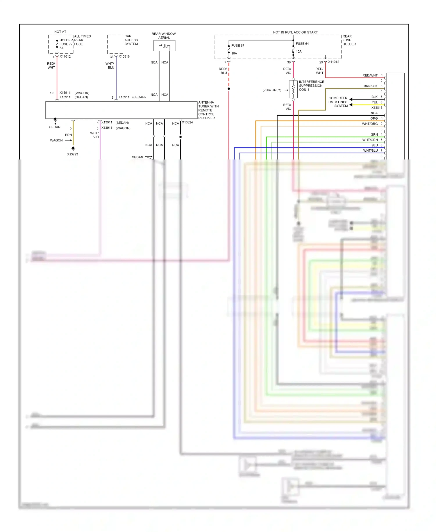 BMW 5 series E60/E61 (2002-2007) wht/blu wiring diagram  (33 of 46)