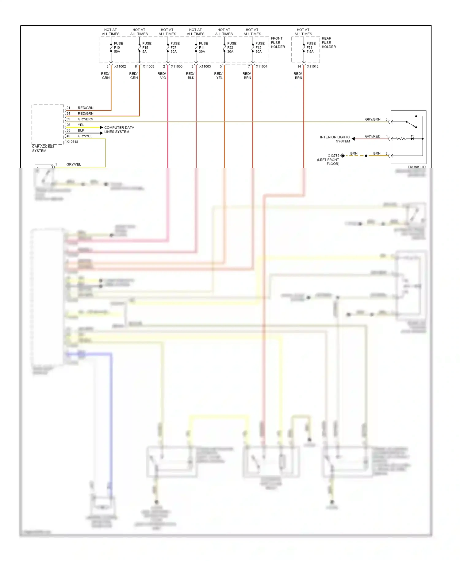 BMW 5 series E60/E61 (2002-2007) yel/blk wiring diagram  (30 of 37)