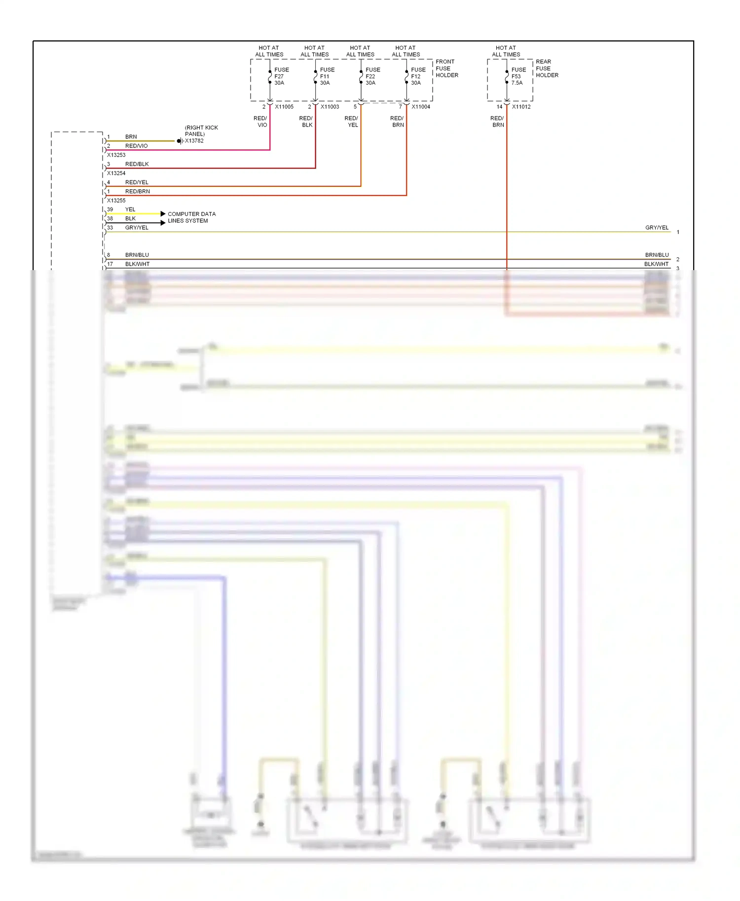 BMW 5 series E60/E61 (2002-2007) yel/blk wiring diagram  (20 of 37)