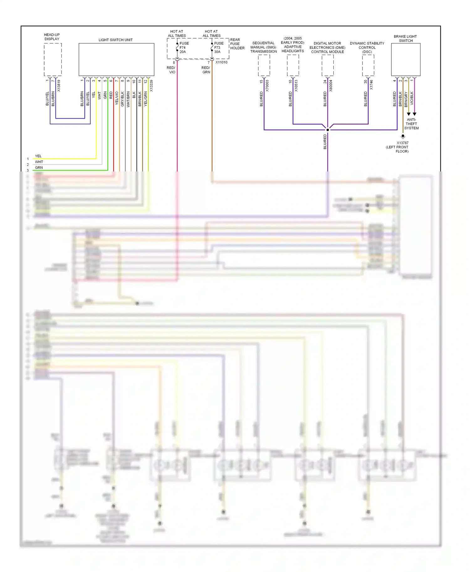 BMW 5 series E60/E61 (2002-2007) yel/blk wiring diagram  (8 of 37)