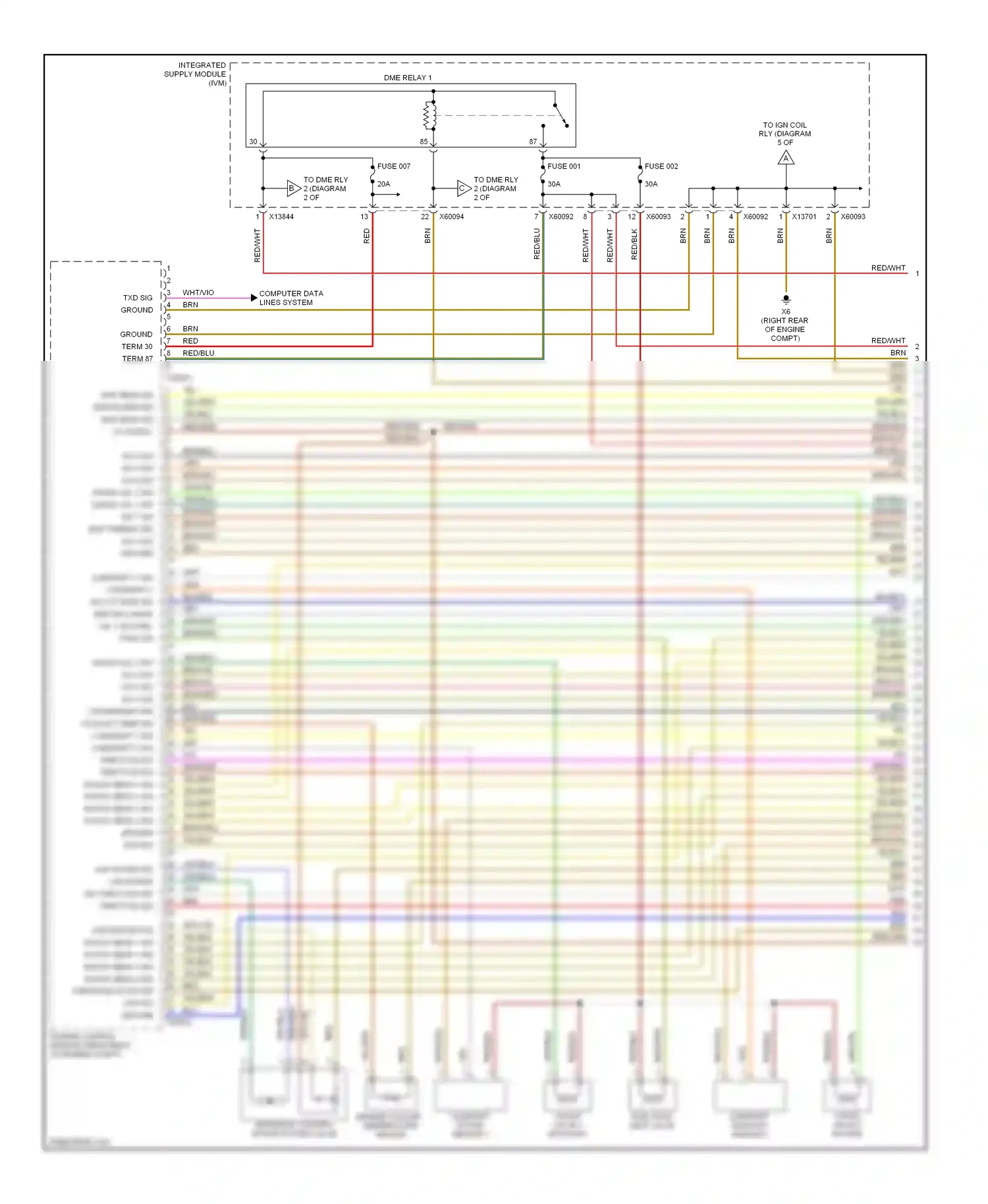 BMW 5 series E60/E61 (2002-2007) yel/blu wiring diagram  (25 of 28)