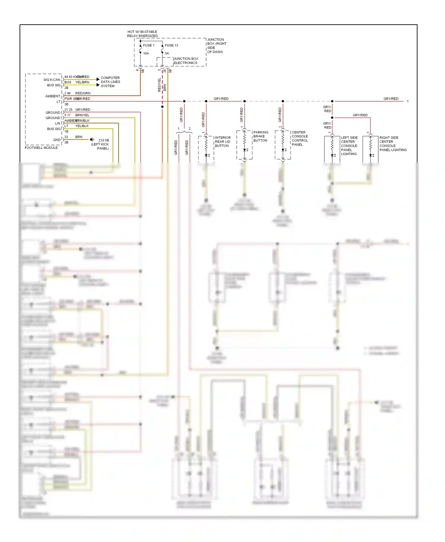 BMW 5 series GT F07 (2009-2013) basic variant roof functions module wiring diagram  (2 of 4)