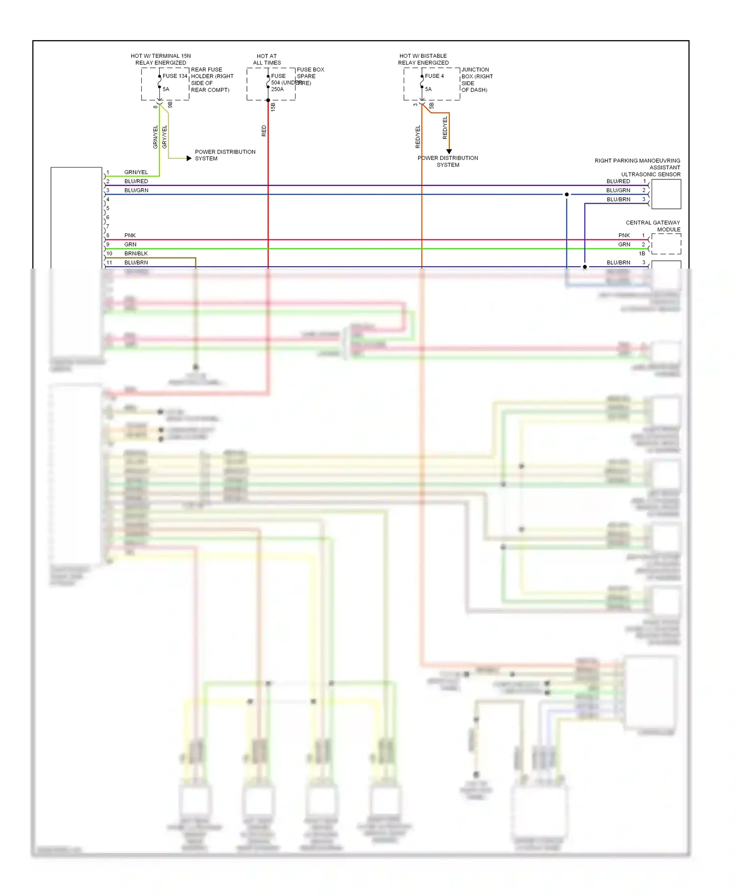 BMW 5 series GT F07 (2009-2013) controller wiring diagram  (3 of 6)