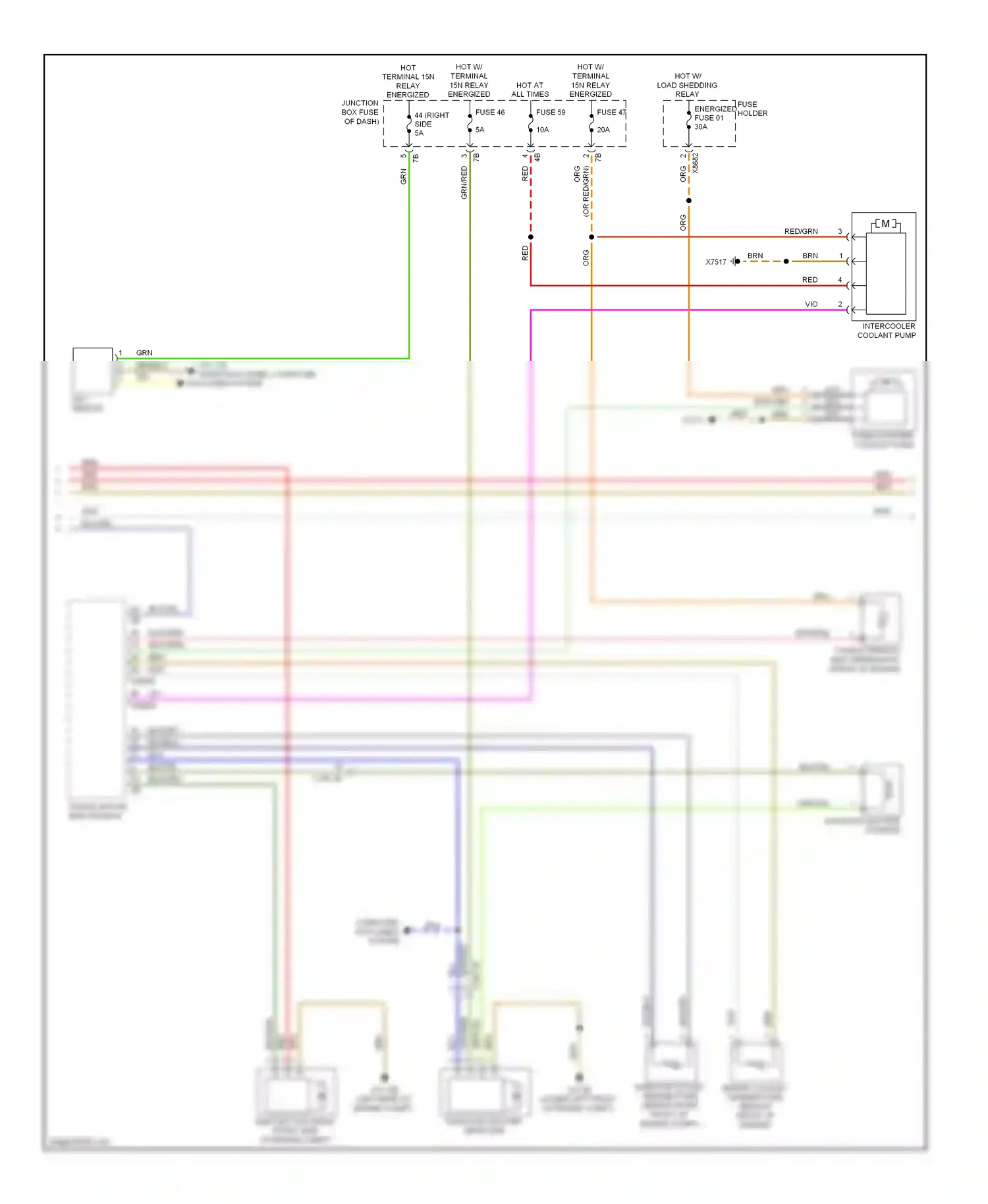 BMW 5 series GT F07 (2009-2013) (right kick panel) computer data lines system wiring diagram  (1 of 3)
