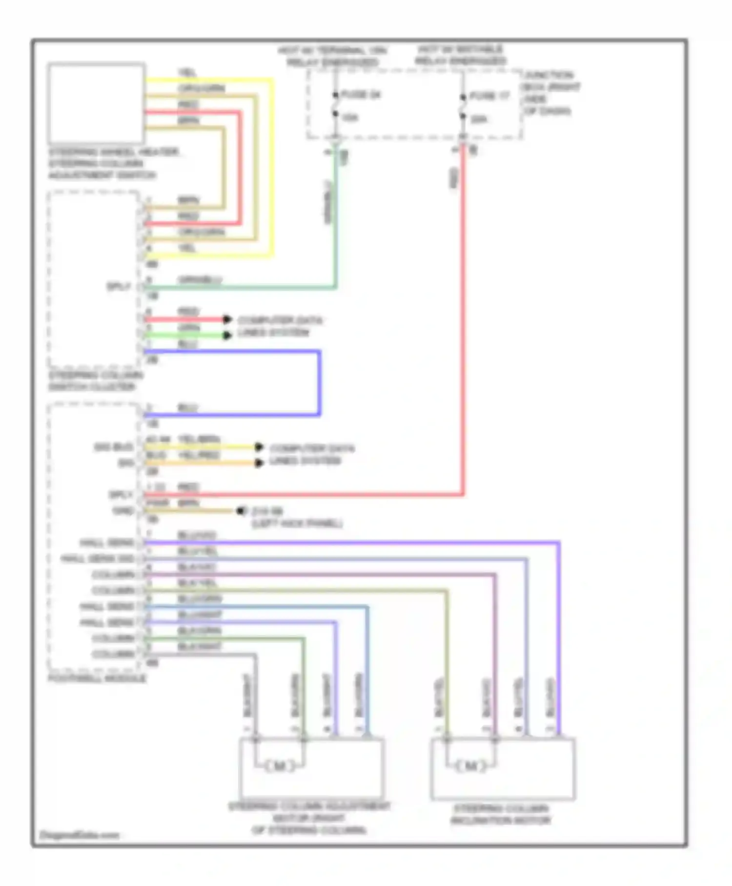 5 series BMW F10/F11 (2009-2013): Steering column memory circuit